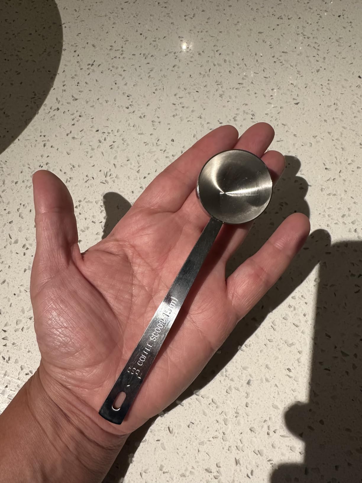 Timoo Coffee Measuring Scoop 1 Tablespoon long handle Stainless Steel spoon for Coffee, Milk Powder, Fruit Powder, Set of 5 customer photo 1