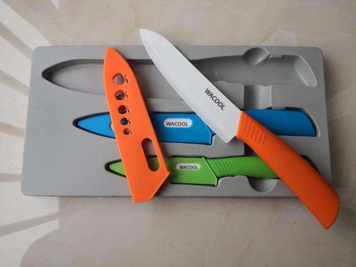 WACOOL Kitchen Ceramic Knife Set with Sheaths, include 3-Piece 6-inch Chef's Knife, 5-inch Utility Knife,4-inch Fruit Paring Knife (Colorful Handle) customer photo 1