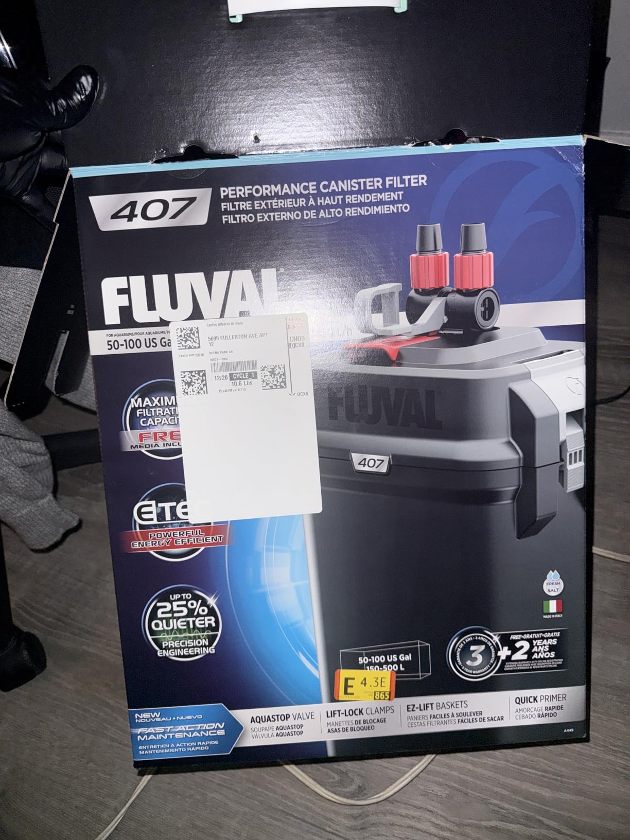 Fluval 307 Perfomance Canister Filter for Aquariums up to 70 Gallons customer photo 2