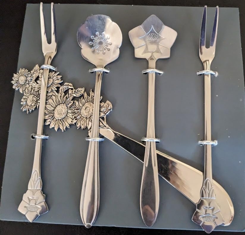 Chengu 8 Pcs Flower Coffee Tea Teaspoons Stainless Sugar Spoons ,Silver customer photo 1