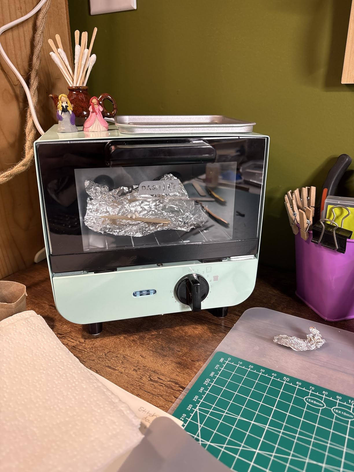 Dash Mini Toaster Oven | Small Toaster Oven for Dorms, Apartments, & Small Kitchens, Adjustable Timer Dial with Auto Shutoff, Removable Cooking Tray & Crumb Catch, Aqua customer photo 2