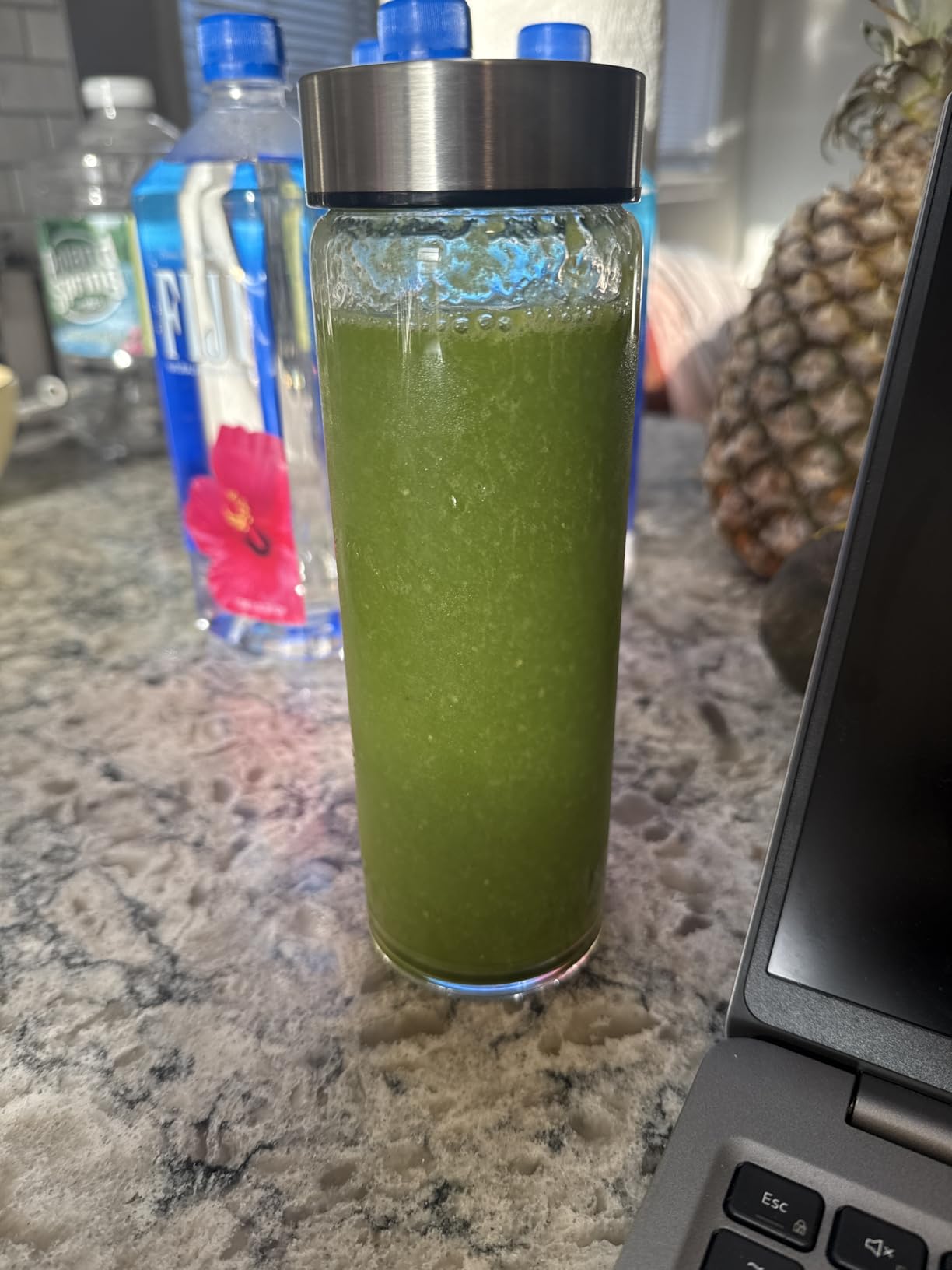 Juice Bottles, Wide Mouth Glass Water Bottles & Stainless Steel Lids, 16oz customer photo 1