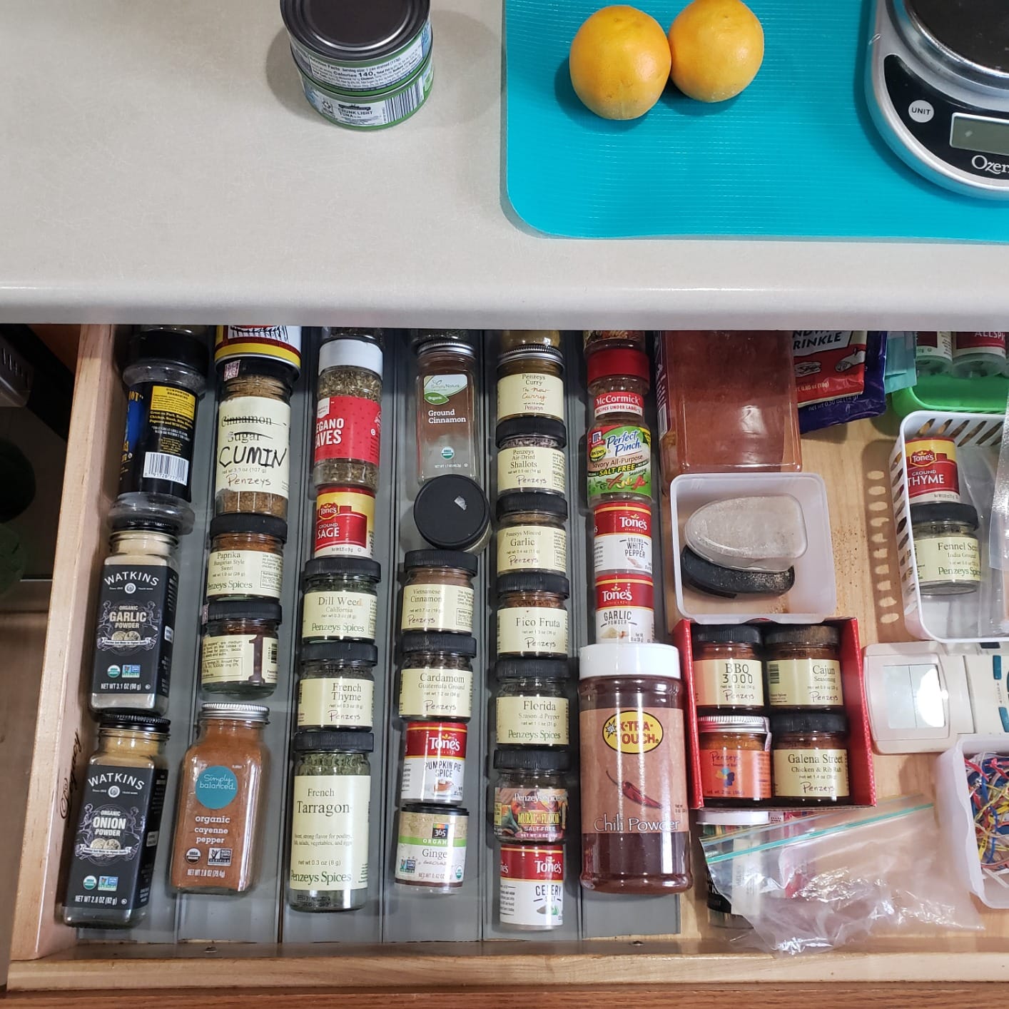 YouCopia SpiceLiner Spice Rack Drawer Organizer (Universal Fit 10' Roll), Gray customer photo 2