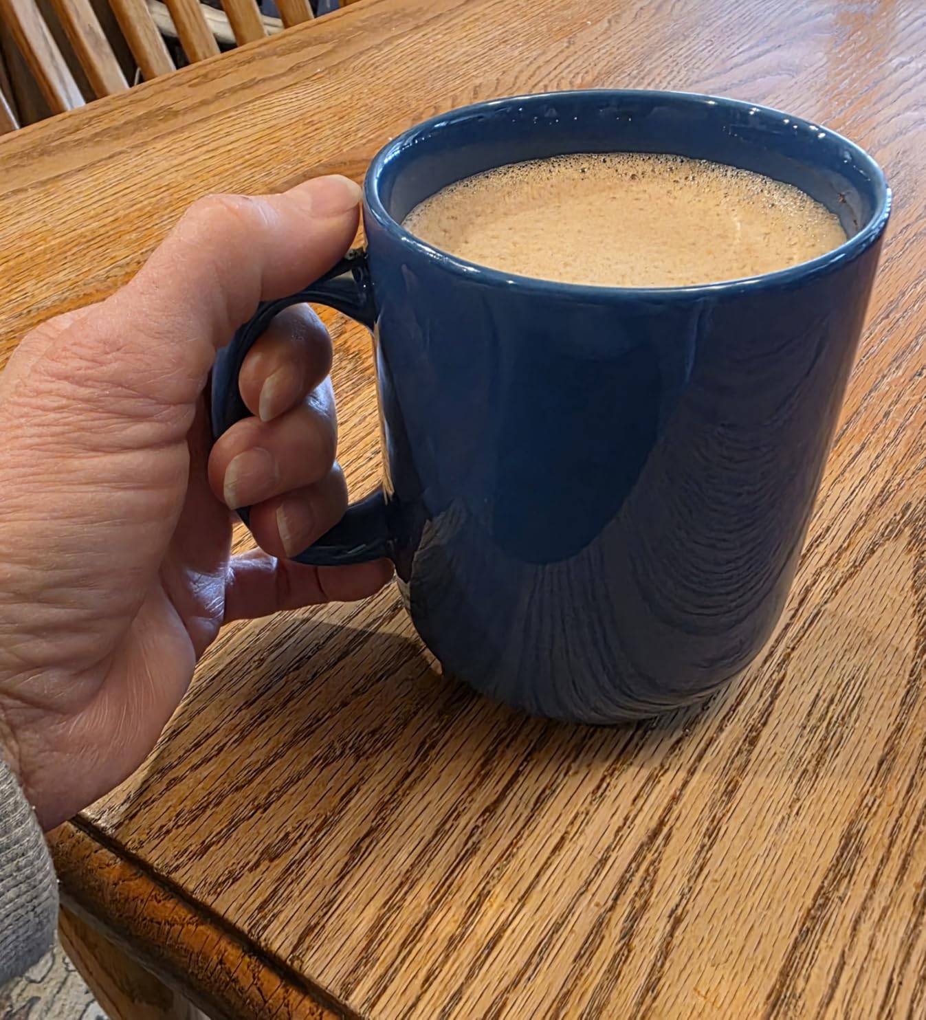 20 OZ Large Coffee Mug, M016 Ceramic Big Tea Cup with Handle for Dad Men, White customer photo 1