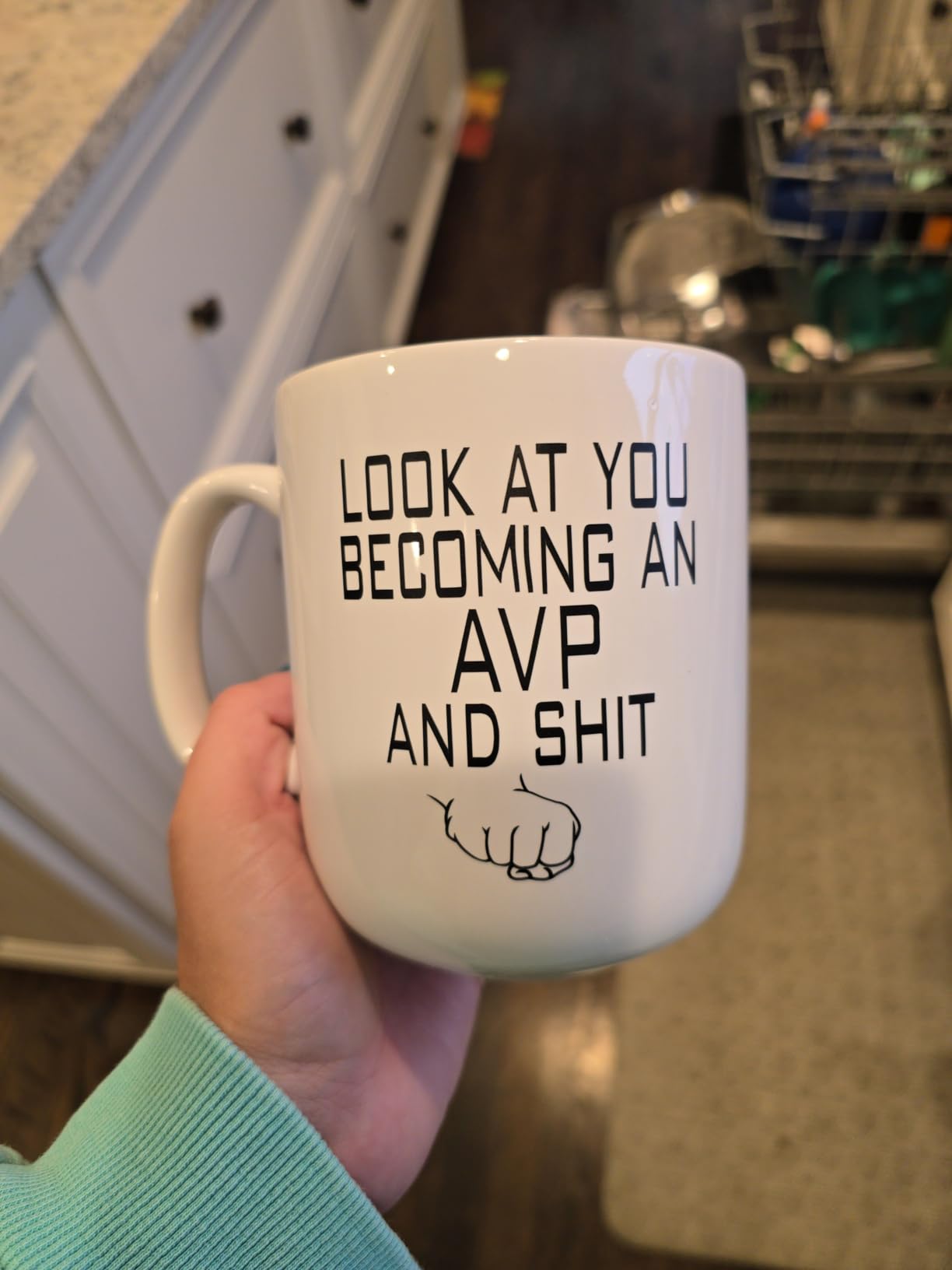 20 OZ Large Coffee Mug, M016 Ceramic Big Tea Cup with Handle for Dad Men, White customer photo 2