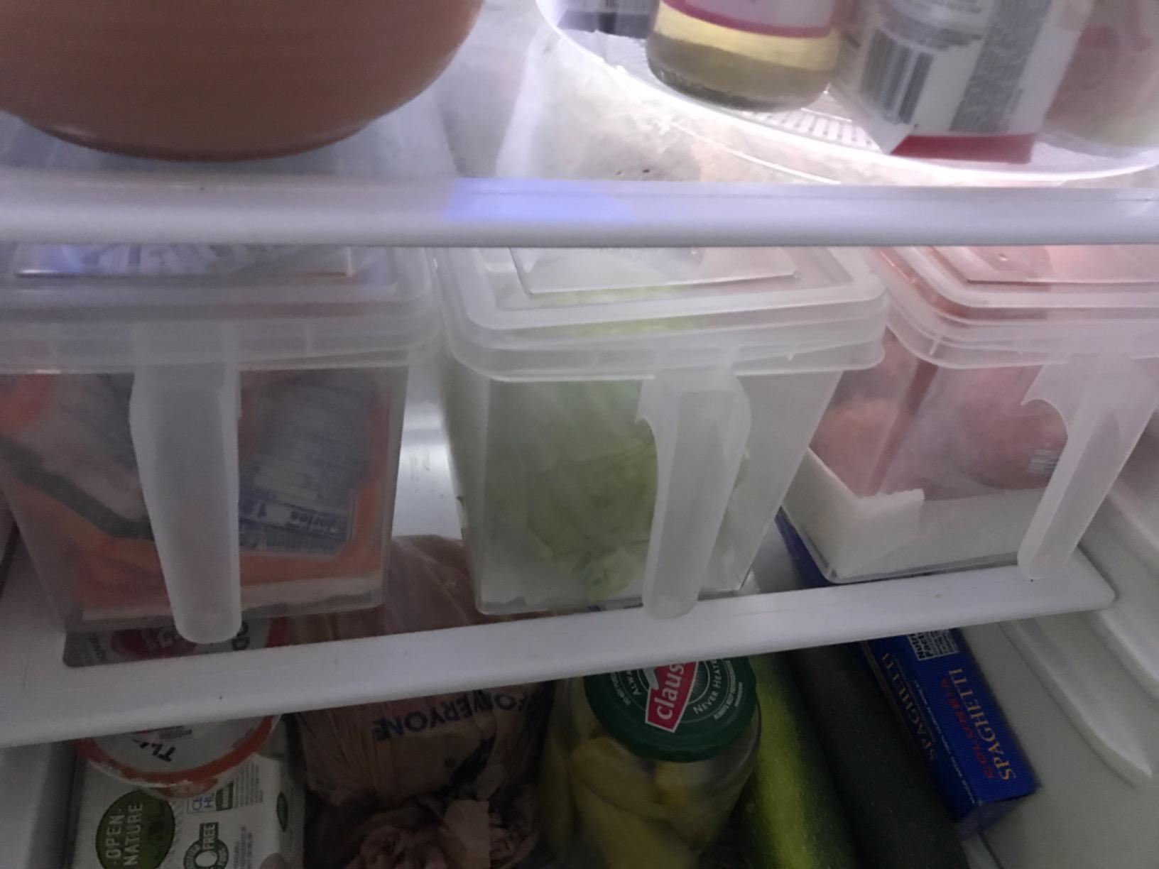 Sooyee 4 Pack 5L Fridge Organizer with Handle & Lid, Clear customer photo 2