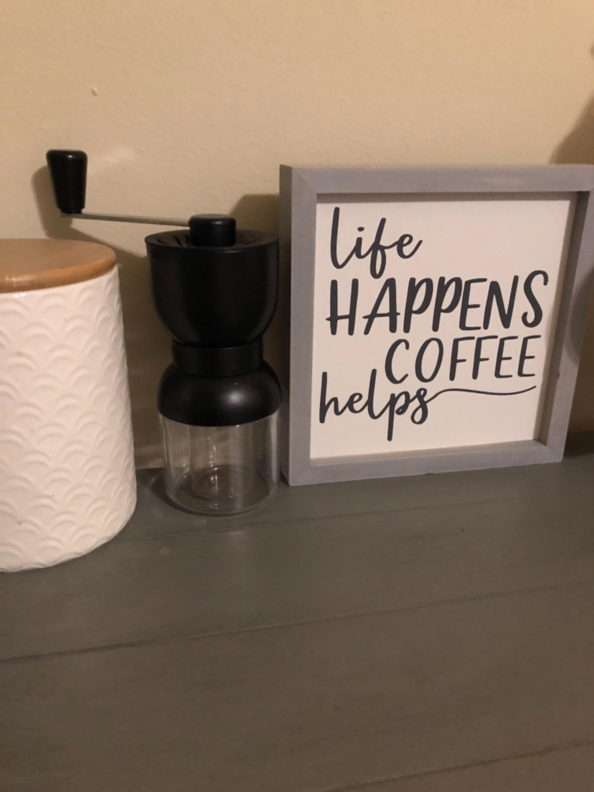 LHS Manual Coffee Grinder Ceramic Burrs Adjustable Coarseness 2 Containers customer photo 2