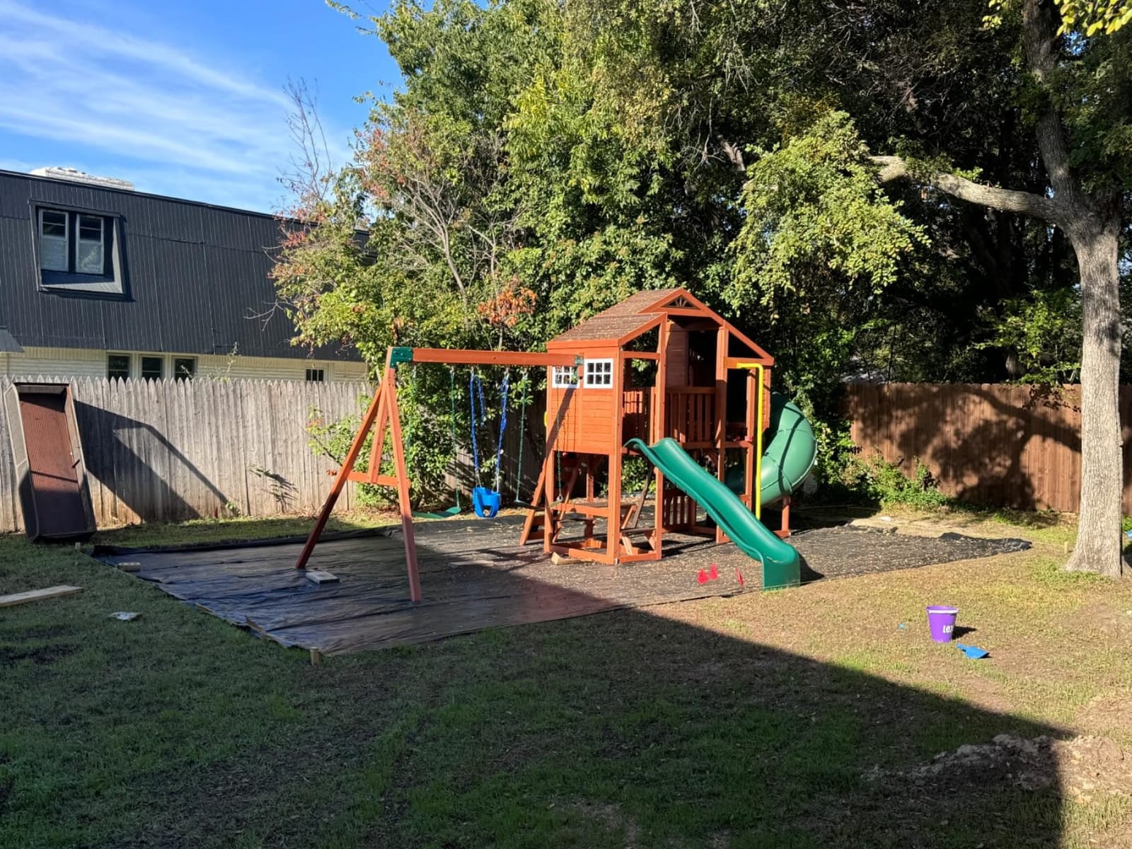 KINSPORY Toddler Swing, Full Bucket Baby Swing Seat & Iron Chains (Green) customer photo 2