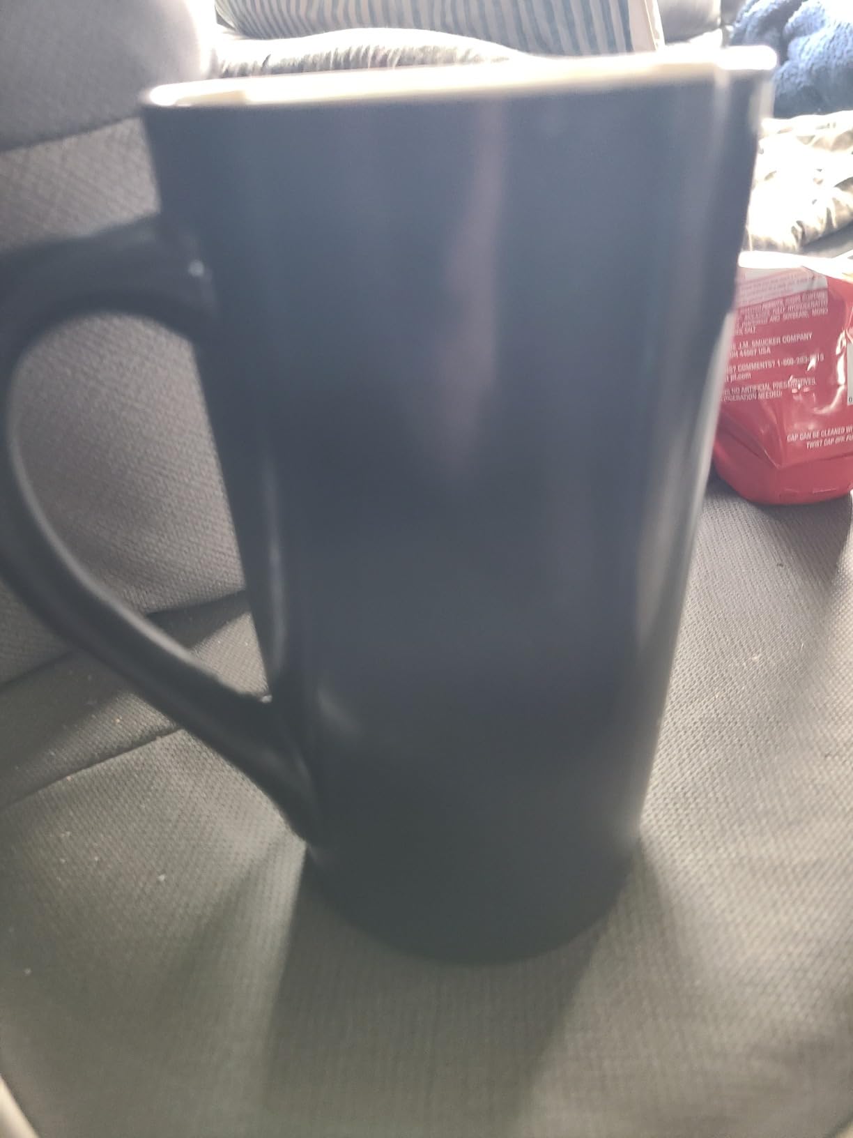 20 oz Large Coffee Mugs, M007 Tall Ceramic Cup with Handle for Dad Men, Set of 2, Black customer photo 1