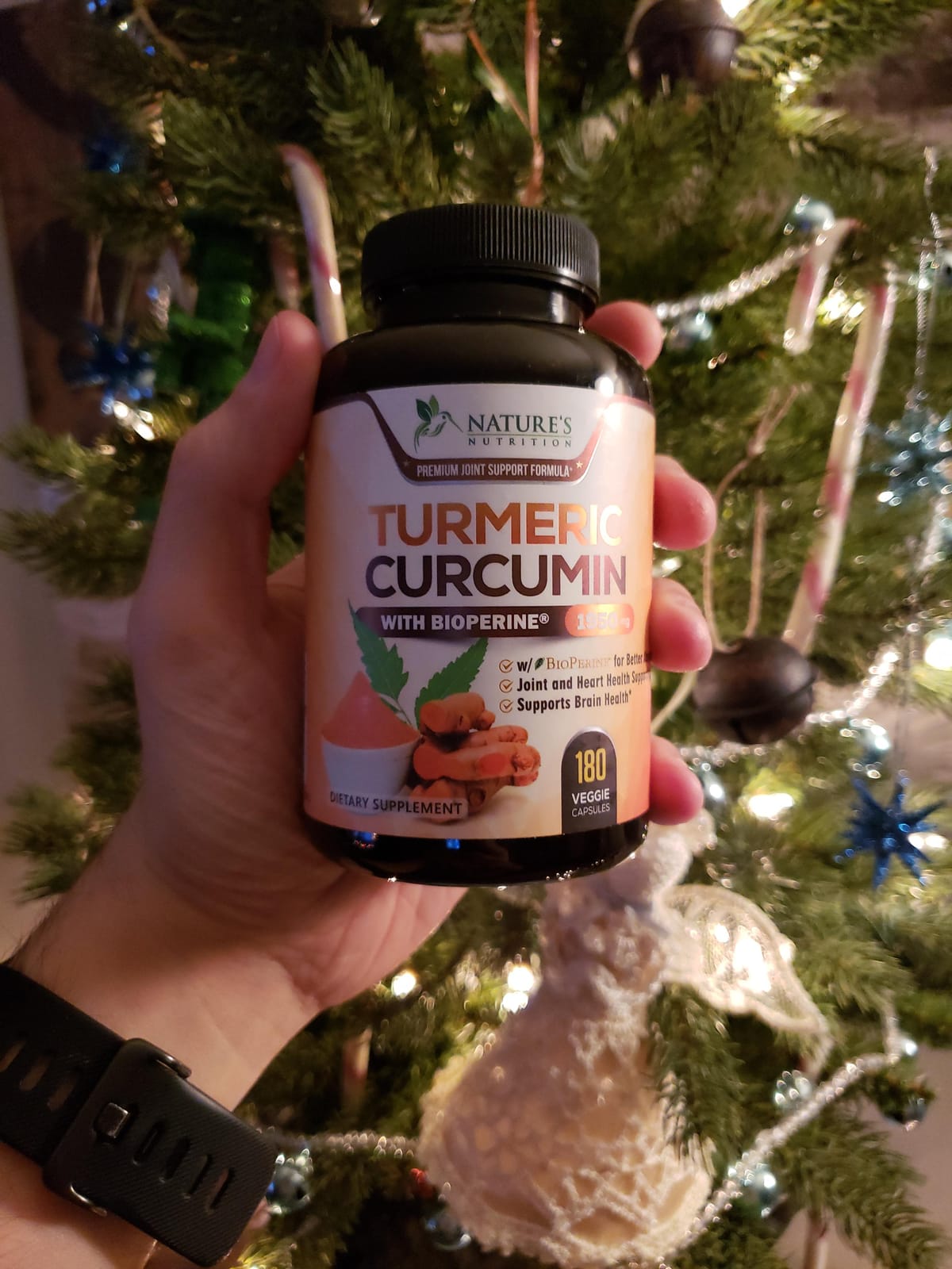 Turmeric Curcumin Supplement 95% Curcuminoids 1950mg with Organic Turmeric & BioPerine Black Pepper Extract for Best Absorption, Natural Vegan Joint Support, Non-GMO, Bottled in USA - 240 Capsules customer photo 1