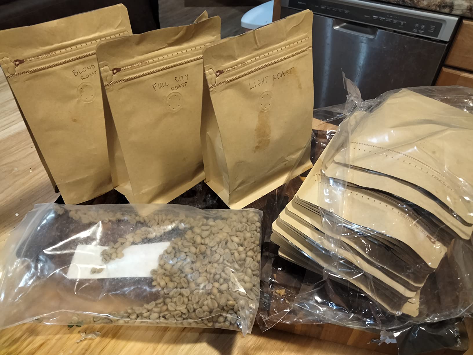 Coffee Bags 1 Lb - Kraft Paper Bags Kraft Coffee Bags with Valve,50Pcs Stand up Coffee Pouches for Coffee Bean Storage-16oz (50 Pieces) (1lb / 16oz) customer photo 1