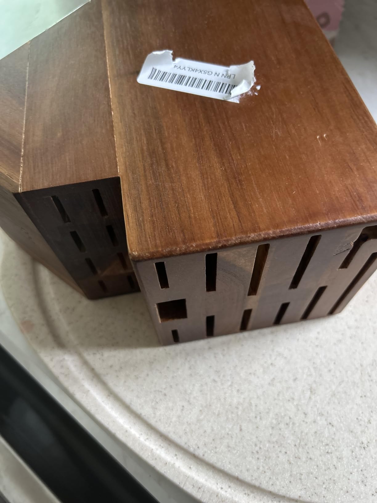 Cook N Home Acacia Wood 20-Slot Universal Knife Block without Knives customer photo 2