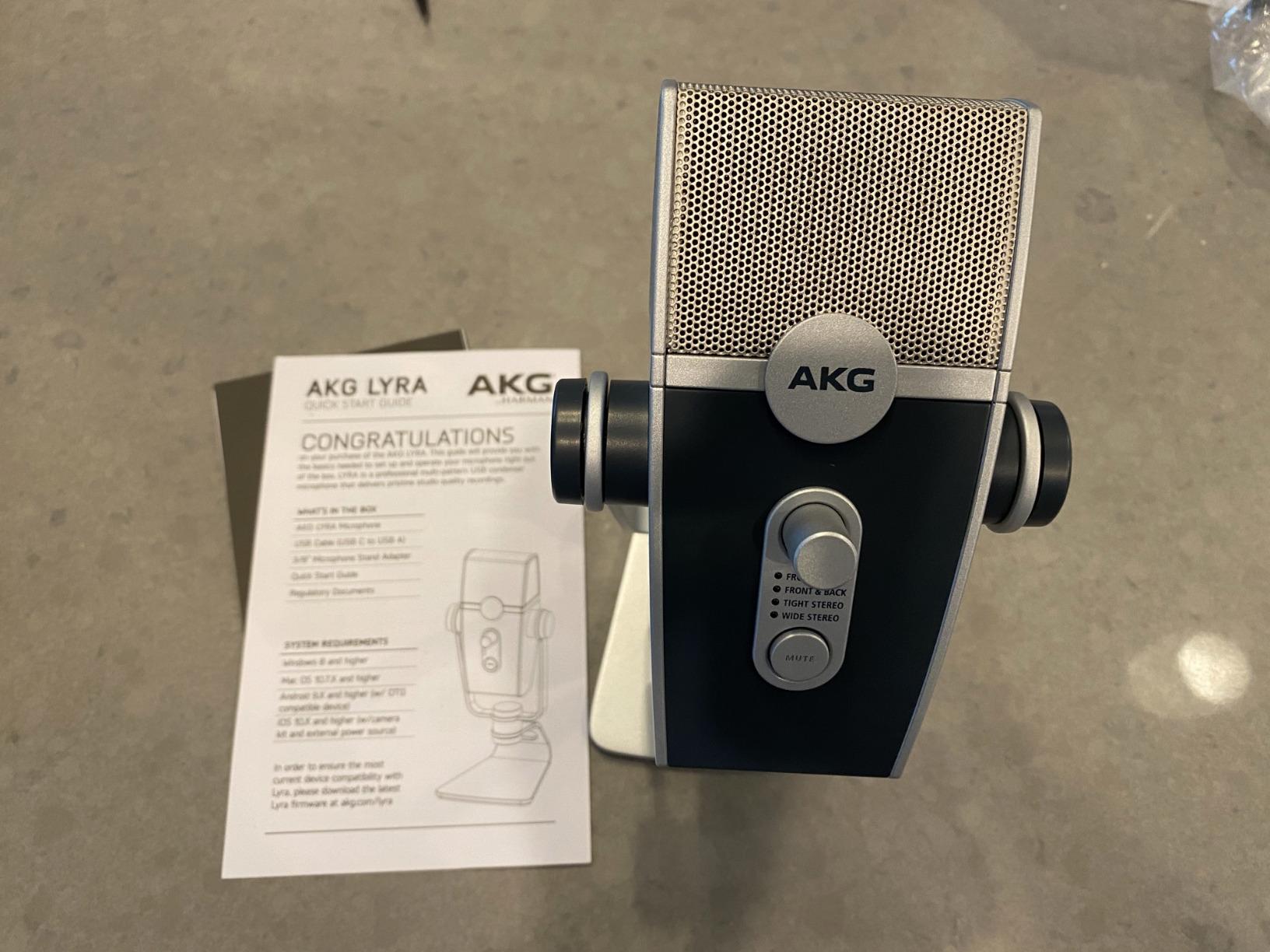 AKG Pro Audio Lyra Ultra-HD USB C Microphone for Recording, Streaming, Gaming, Podcasting, ASMR on PC and Mac, Condenser Mic for Laptop or Computer, Adjustable Stand, Plug and Play - Blue and Silver customer photo 2