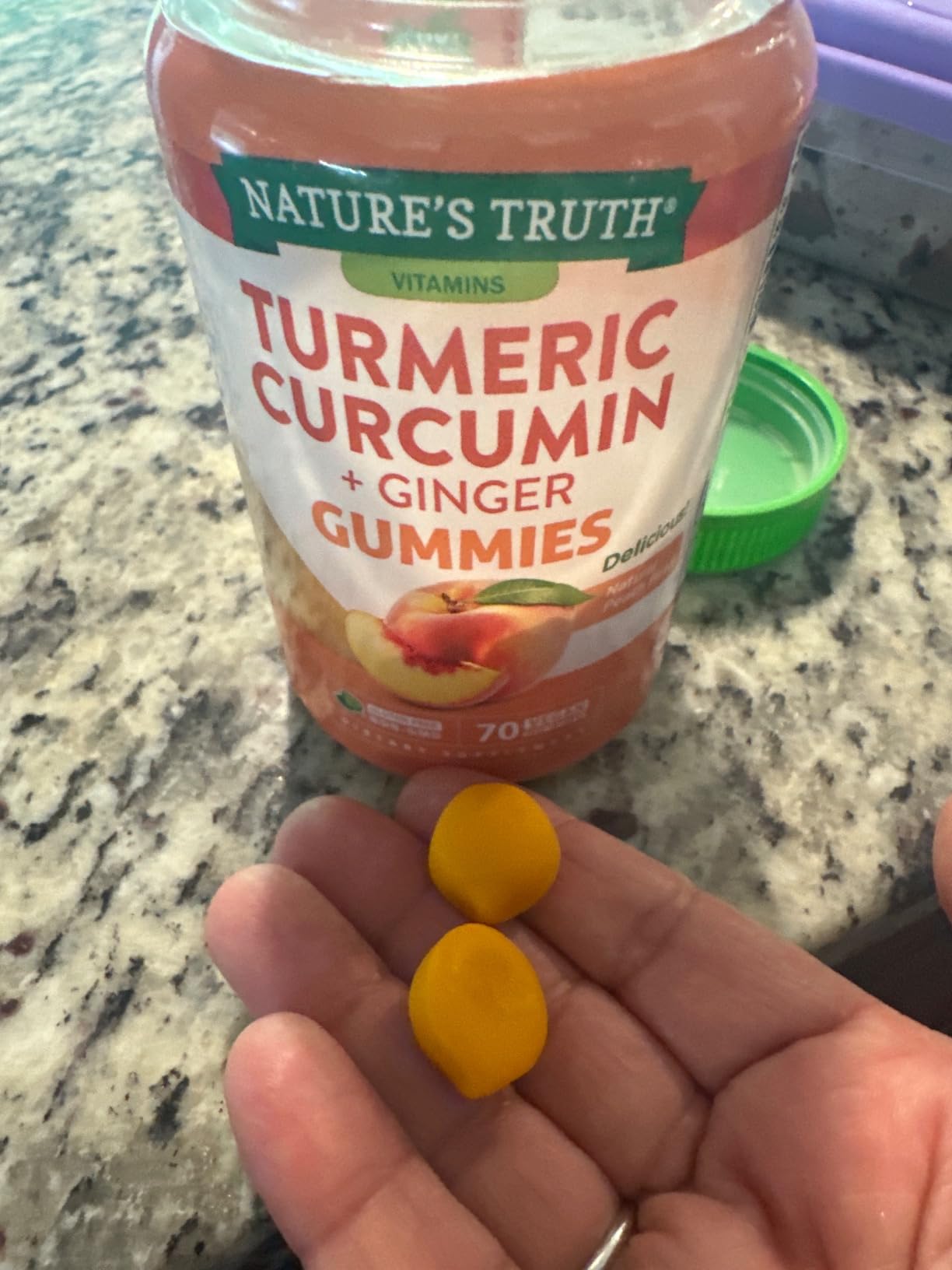 Nature's Truth Turmeric and Ginger Gummies | 70 Count | Peach Flavor customer photo 2