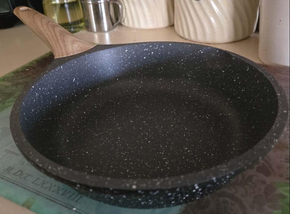 Caannasweis 8 Inch Small Frying Pan Nonstick Granite Skillet for Stove Top customer photo 1
