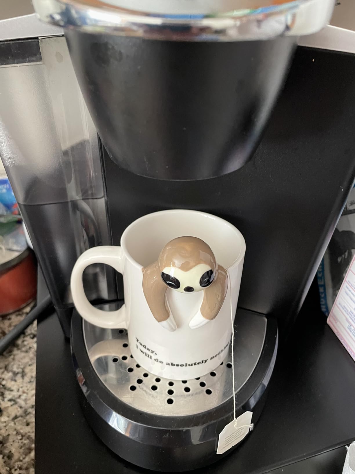 Decodyne Funny Sloth Coffee Mug - Cute Sloth Gifts For Coworkers Women & Men - White Elephant Gifts for Adults, Funny Office Present customer photo 1