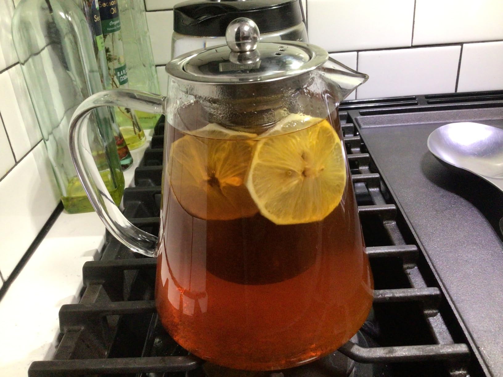 TMOST Glass Teapot with Infuser Tea Pot 1300ml/43oz Tea Kettle Stovetop Safe Blooming and Loose Leaf Tea Maker Set (43oz/ 1300ml) customer photo 1
