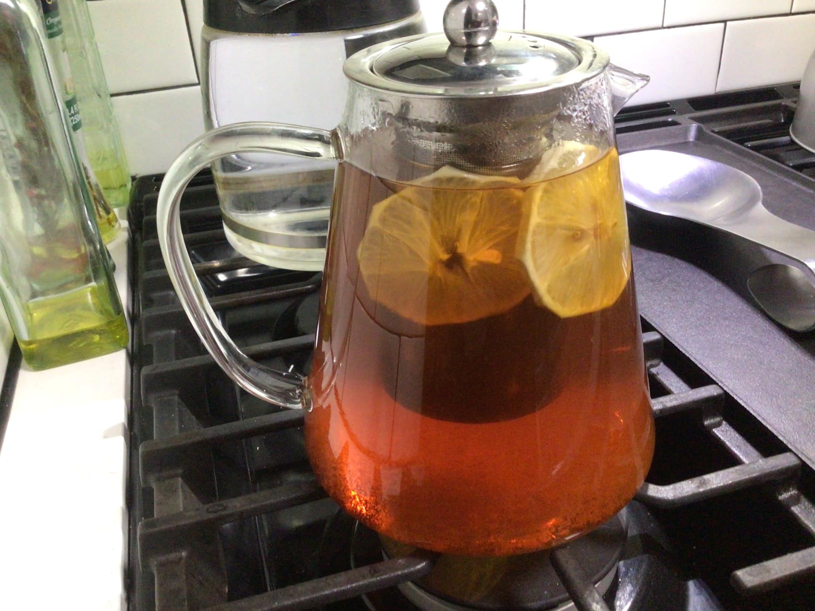 TMOST Glass Teapot with Infuser Tea Pot 1300ml/43oz Tea Kettle Stovetop Safe Blooming and Loose Leaf Tea Maker Set (43oz/ 1300ml) customer photo 2