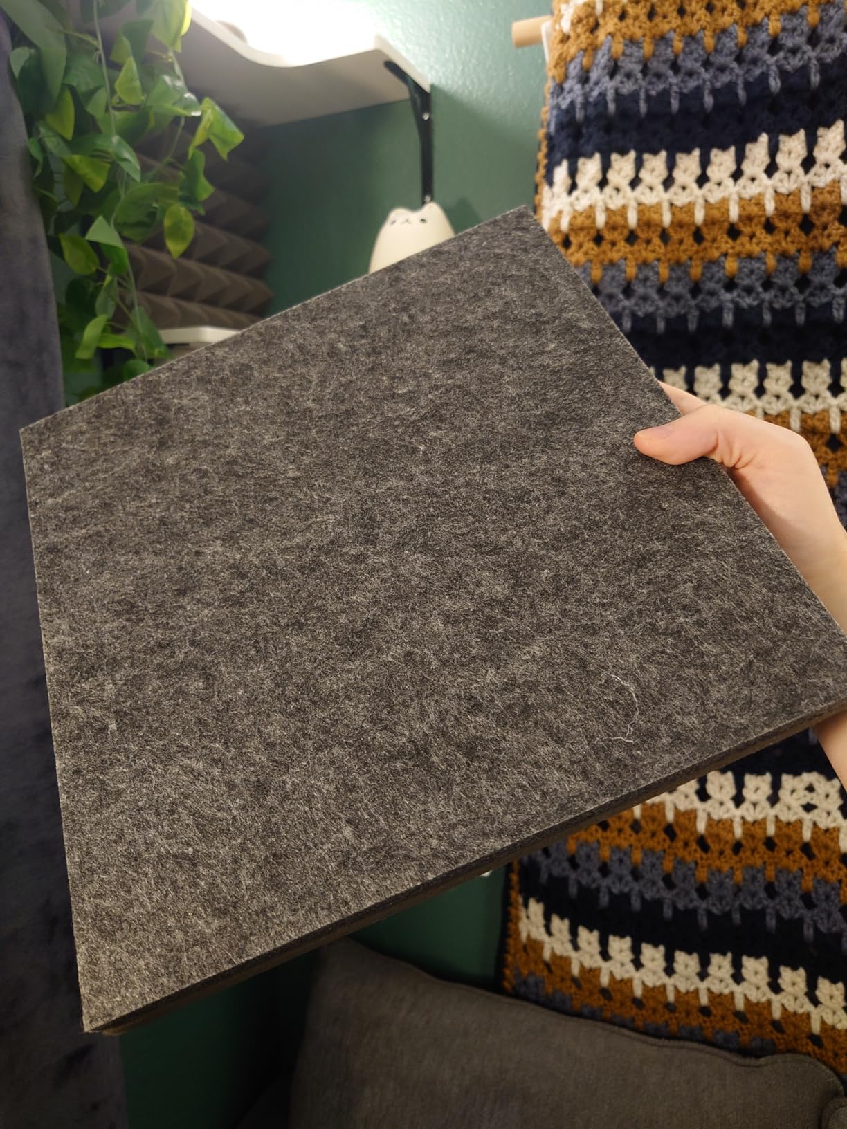 BXI Thickened Sound Absorbing Panels - 12 Pack 12 X 12 X 0.5 Inches Dense Acoustic Panels, Echo Noise Reducing Sound Panels, Tackable Studio Panels for Wall and Ceiling Acoustic Treatment customer photo 1