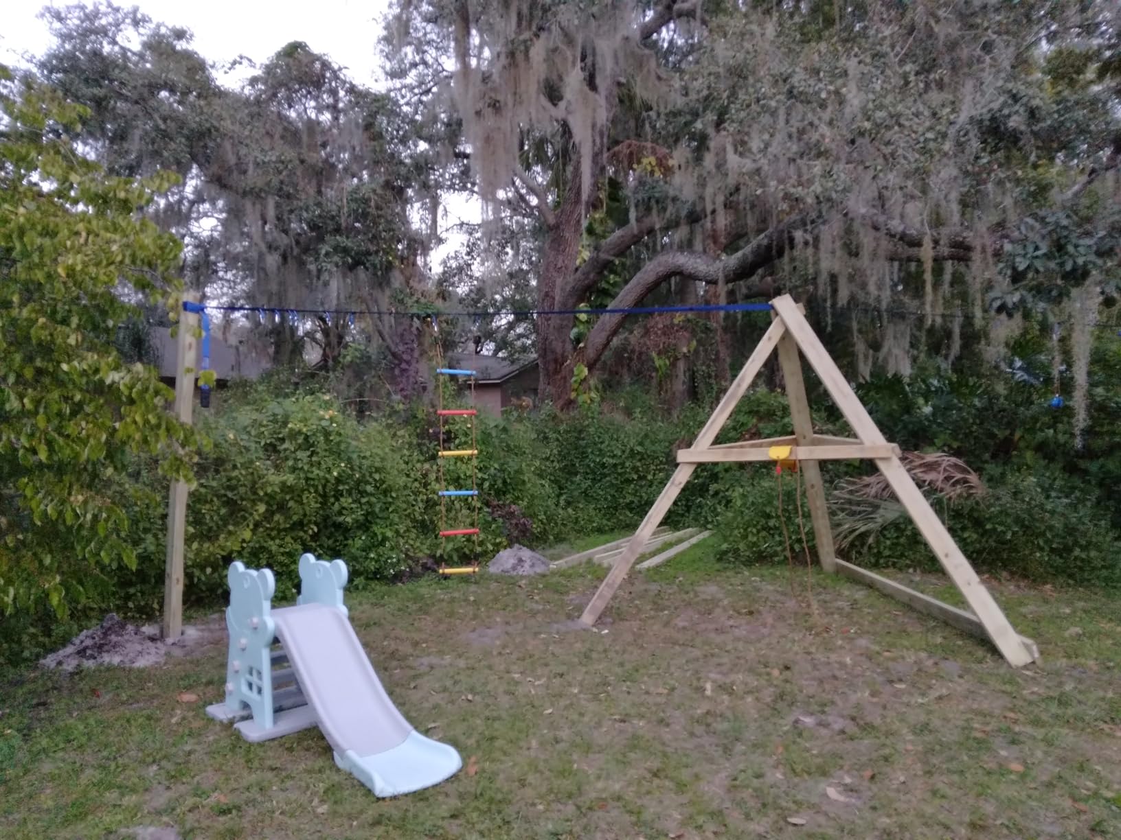 2-in-1 Ninja Warrior Obstacle Course with Zip Line for Kids & Adults, Transformable Backyard Slackline Kit with 14 Obstacles, Swing, Climbing Obstacles & Flying Seat, Easy Setup, Heavy Duty customer photo 2