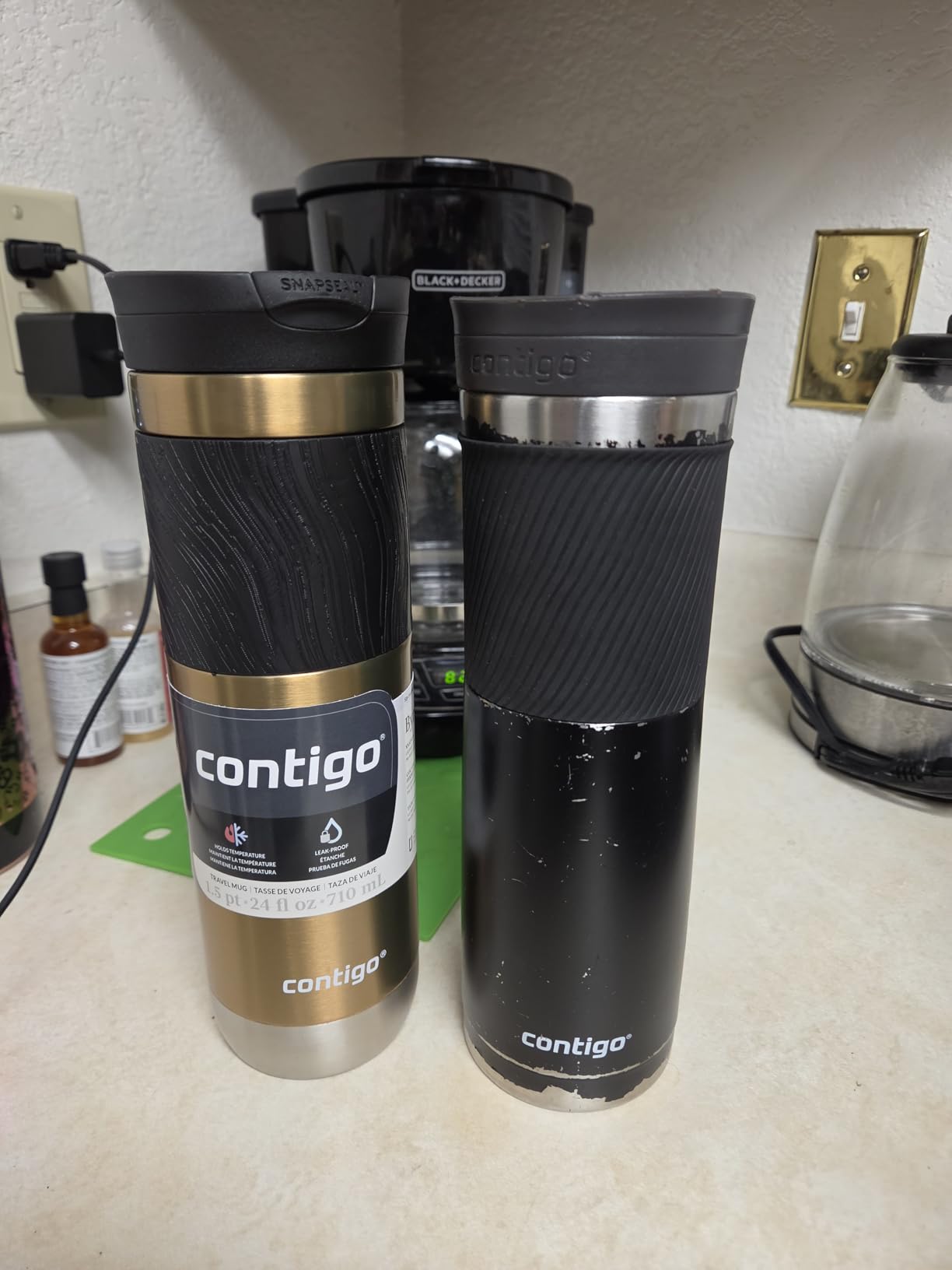 Contigo Byron Vacuum-Insulated Stainless Steel Travel Mug with Leak-Proof Lid, Reusable Coffee Cup or Water Bottle, BPA-Free, 20oz 2-Pack in Sake & Blue Corn customer photo 1