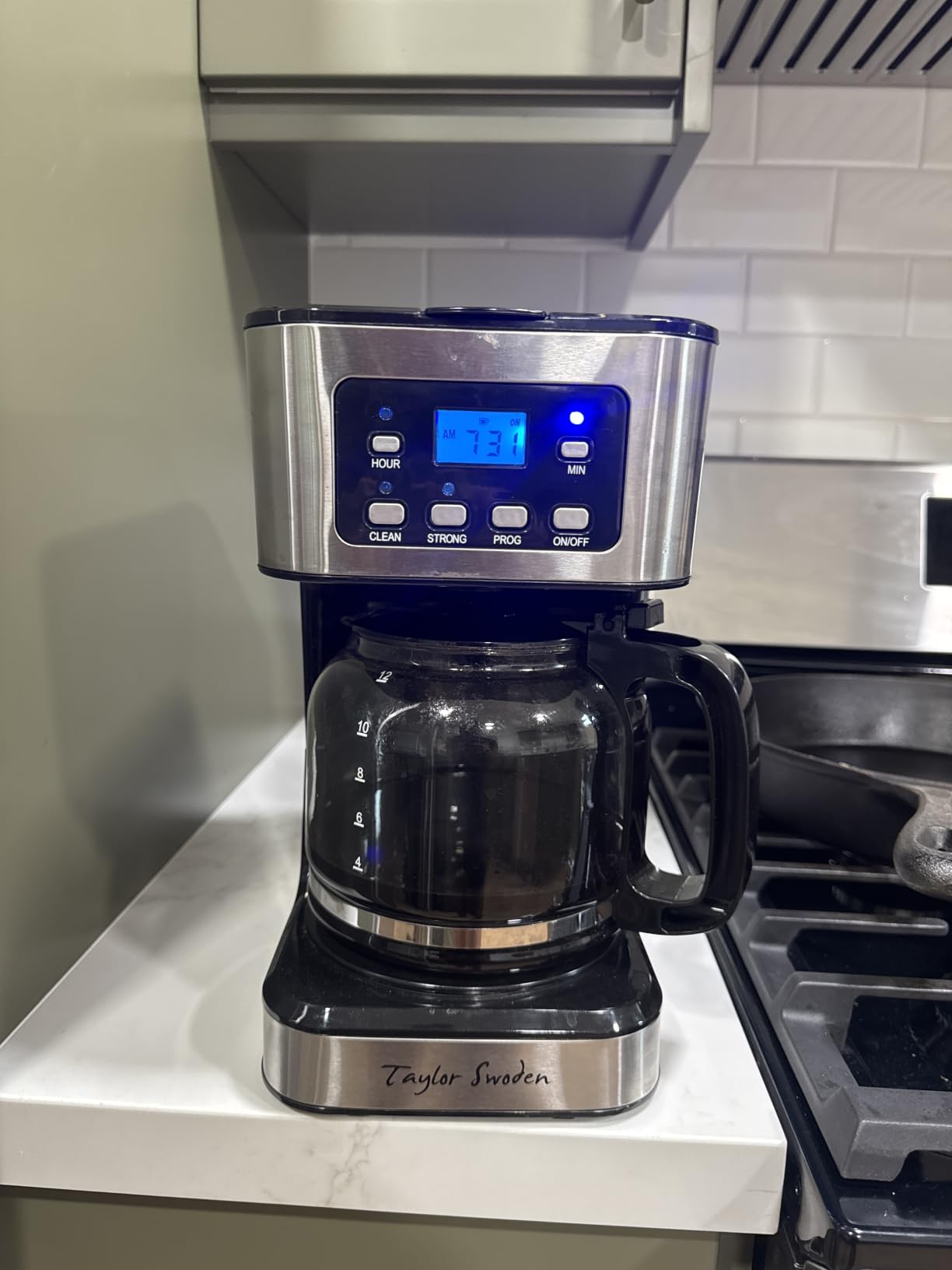 Taylor Swoden 12-Cup Programmable Coffee Maker, Black & Stainless Steel customer photo 2
