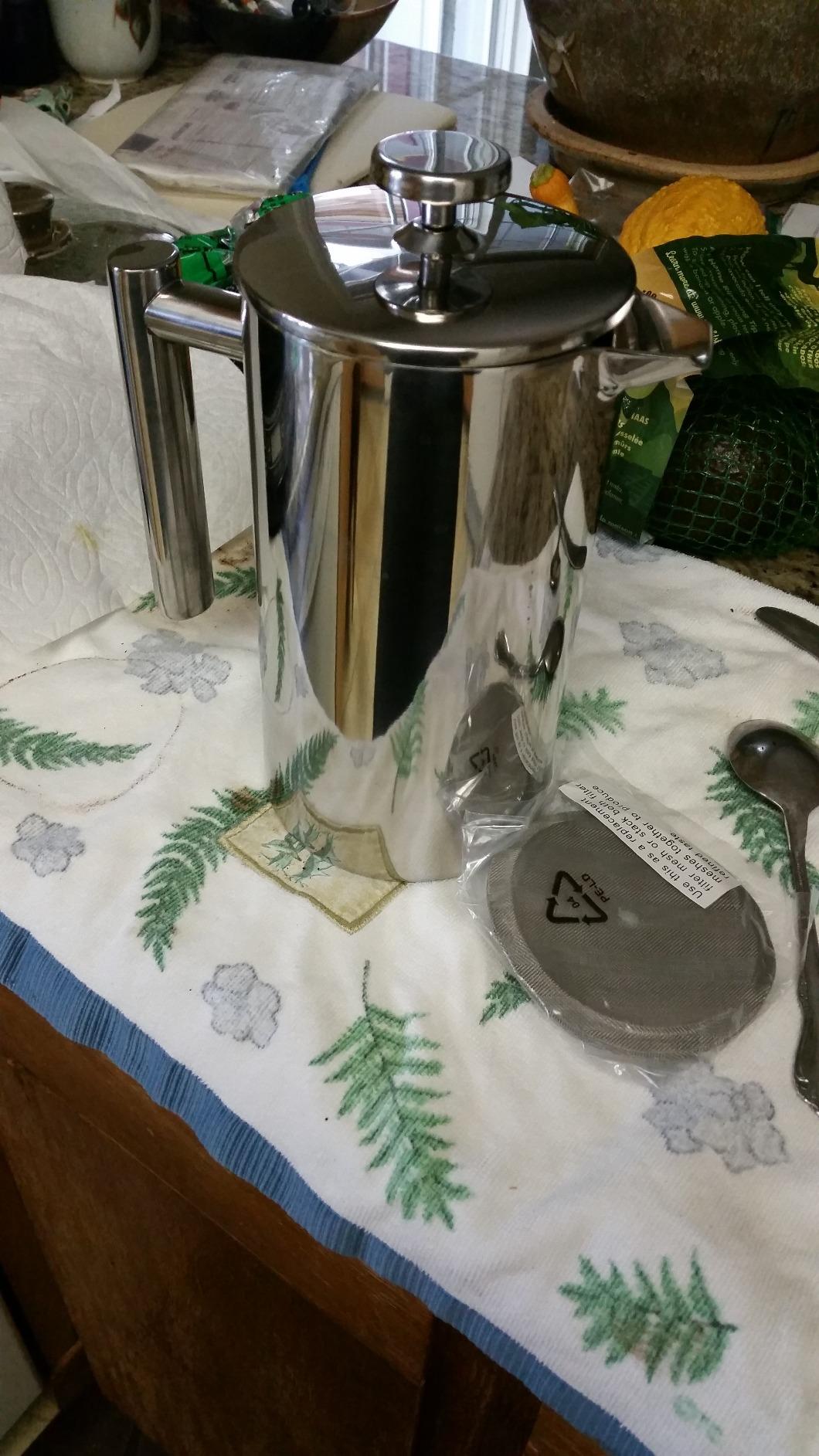 Secura French Press Coffee Maker, 304 Grade Stainless Steel Insulated Coffee Press with 2 Extra Screens, 12oz (0.35 Litre), Silver customer photo 2