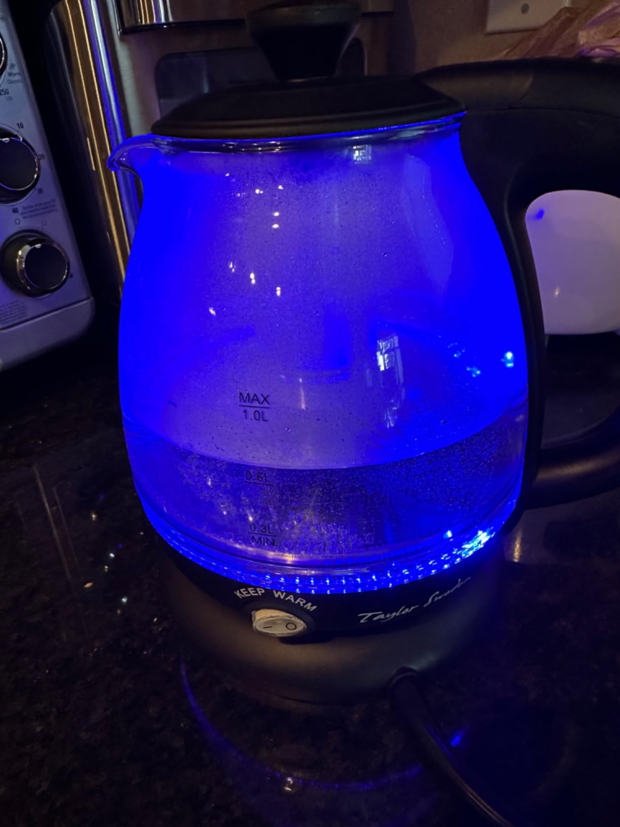 Taylor Swoden Electric Kettle with Tea Infuser, 1L Small Electric Tea Kettle with Keep Warm, LED Light Hot Water Boiler & Heater for Coffee & Teas, Auto Shut-Off & Boil Dry Protection, BPA Free, Black customer photo 1