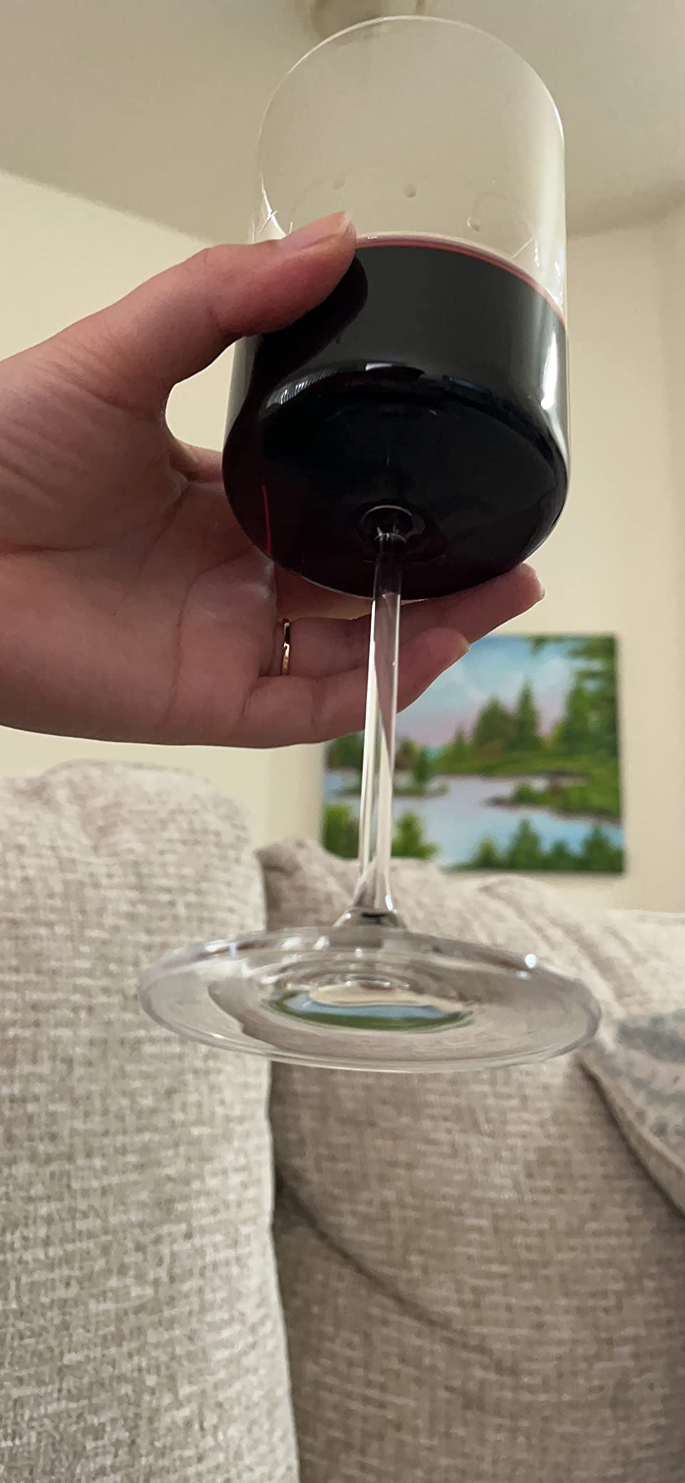 JoyJolt Claire 14oz Red Wine Glass Set, Large Wine Glasses Set of 2, Elegant Crystal Wide Rim Stemware, Modern Glasses with Stem, Made in Europe Stemmed Glassware for Unique Gifts customer photo 1