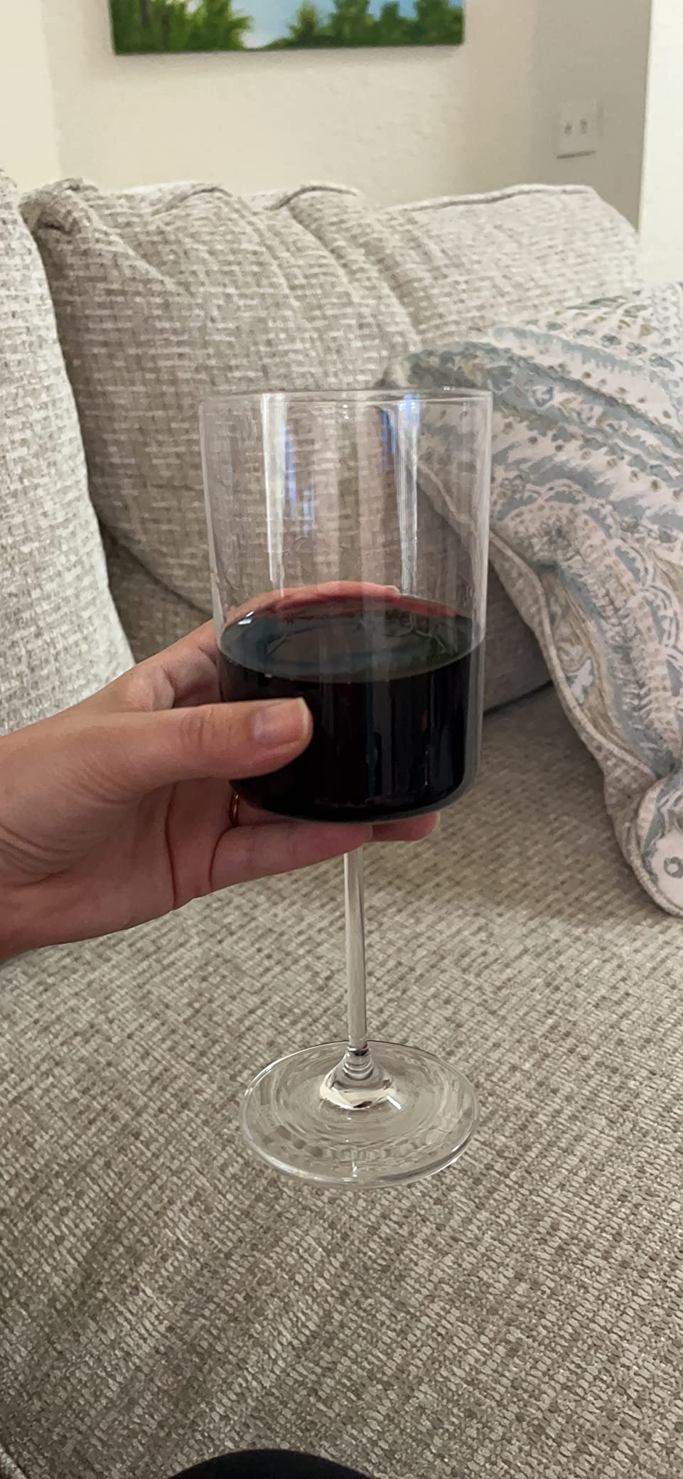 JoyJolt Claire 14oz Red Wine Glass Set, Large Wine Glasses Set of 2, Elegant Crystal Wide Rim Stemware, Modern Glasses with Stem, Made in Europe Stemmed Glassware for Unique Gifts customer photo 2
