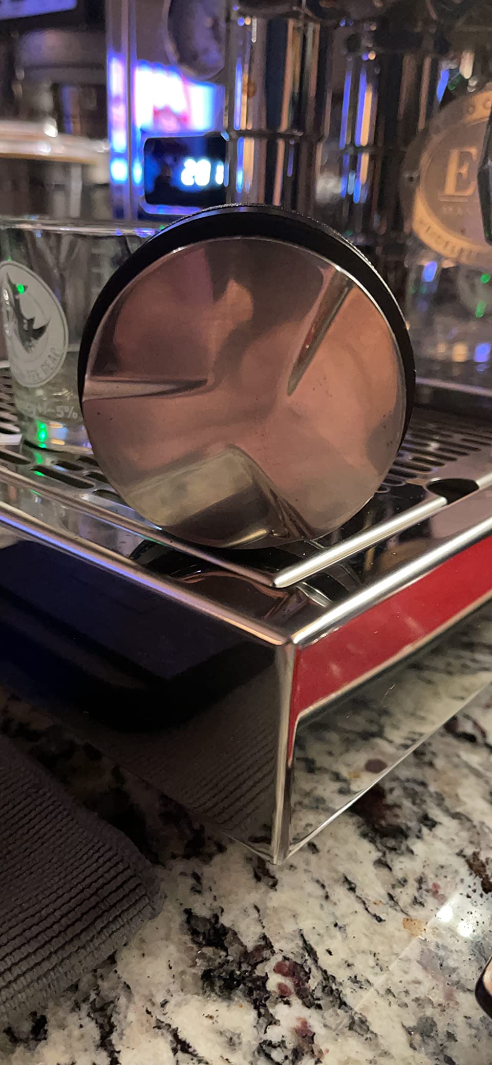 CREMA Coffee Products 53.3mm Hand Tamper & Coffee Distributor | Compatible with Breville Portafilters | Double-Sided, Adjustable Depth Tool | Made with Durable 304 Stainless Steel | Silver customer photo 1