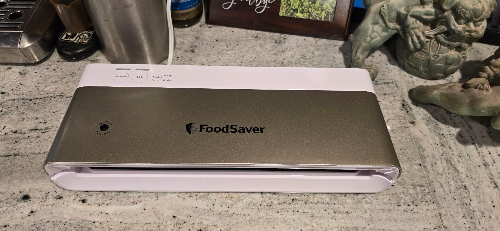 FoodSaver Compact Vacuum Sealer Machine with Airtight Bags and Roll - Ideal for Sous Vide and Airtight Food Storage, White customer photo 2