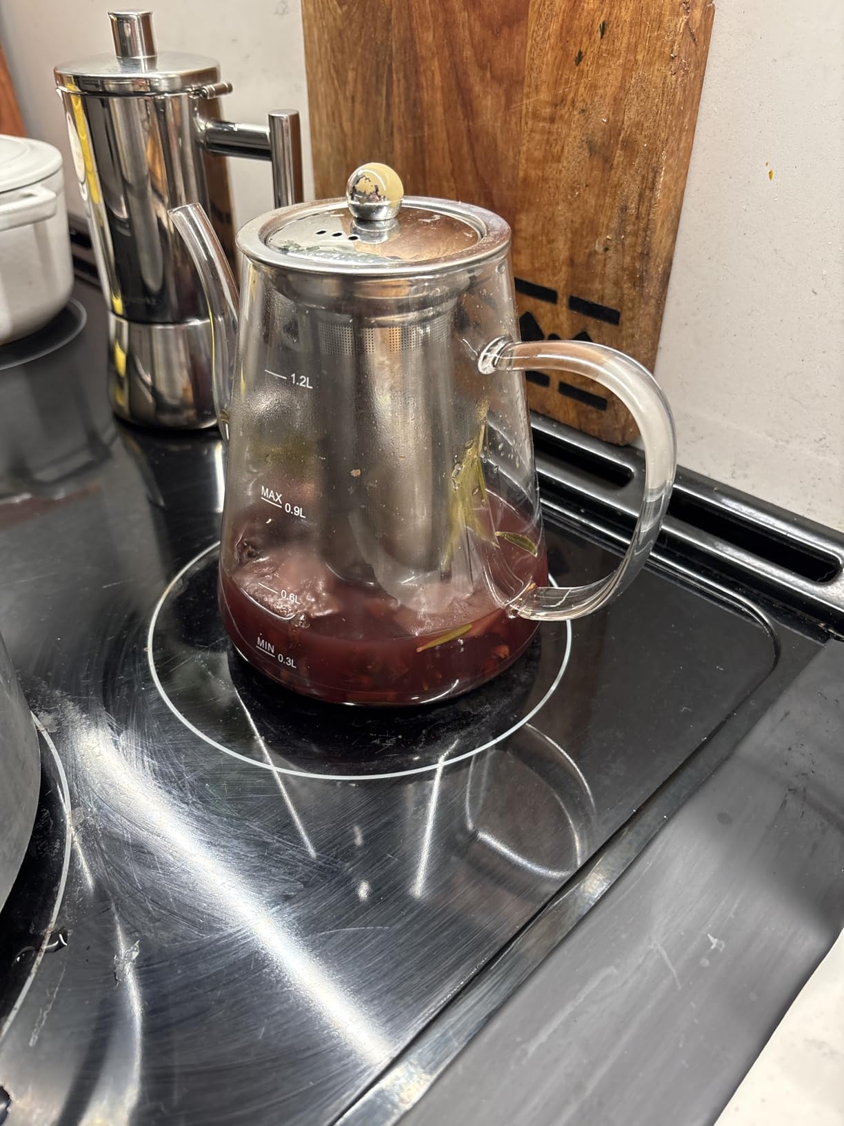 Glass Teapot, 1200ml (40oz) Tea Pot with Infuser for Loose Tea and Blooming Tea, Stovetop Safe Tea Kettle, Hand Crafted Borosilicate Glass Tea Maker with Scale Line, Tea Gift Set for Tea Lovers customer photo 2