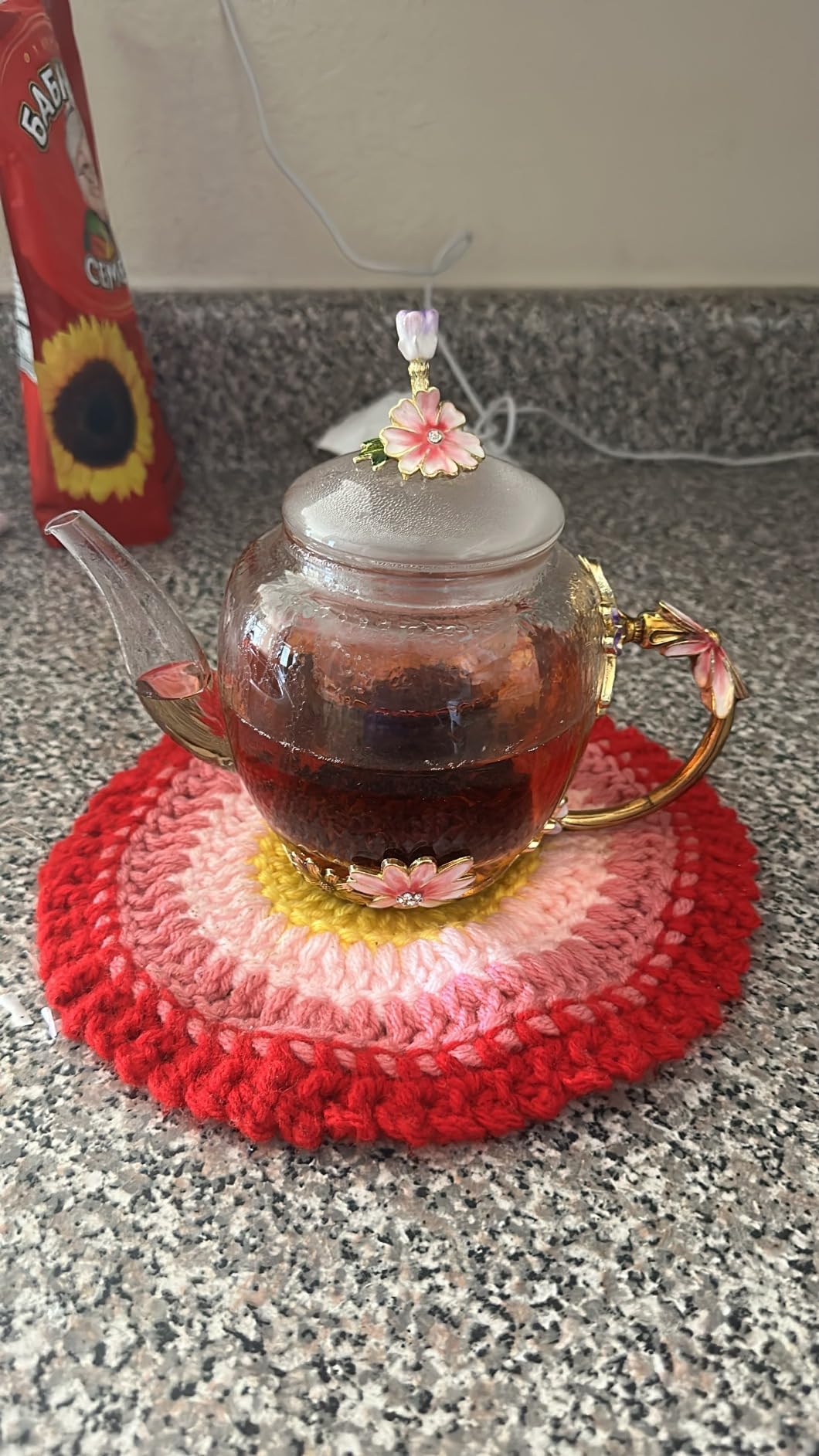 Luka Tech 35OZ Enamel Glass Flower Teapot Gifts For Women customer photo 2
