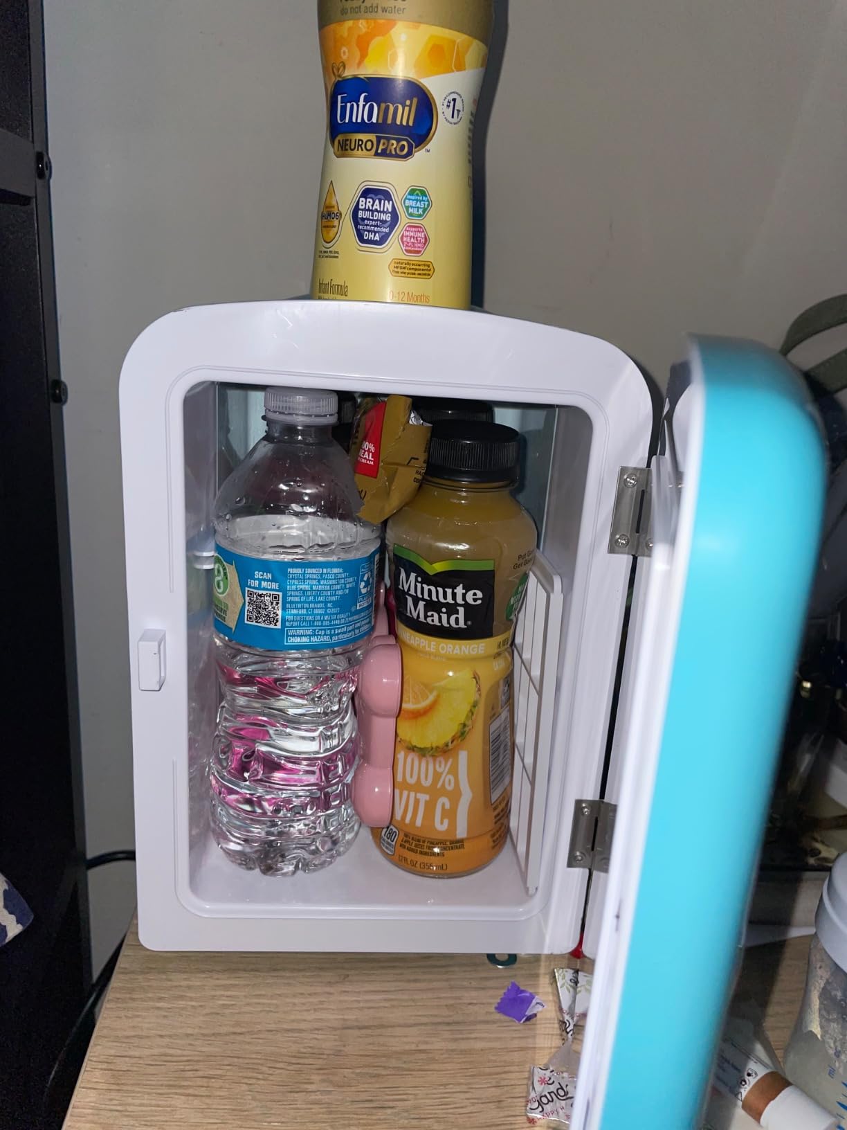 Frigidaire Mini Portable Compact Personal Fridge Cooler, 4 Liter Capacity Chills Six 12 oz Cans, 100% Freon-Free & Eco Friendly, Includes Plugs - Red customer photo 1