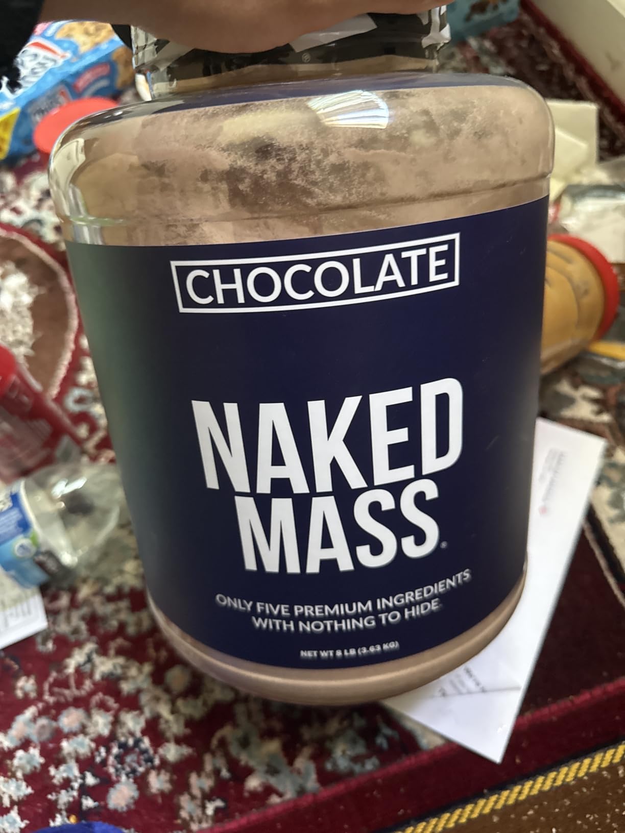 NAKED Chocolate Mass Gainer - All Natural Weight Gainer Protein Powder - 8lb Bulk, NSF Certified, GMO Free, Gluten Free & Soy Free. No Artificial Ingredients - 1,360 Calories customer photo 1