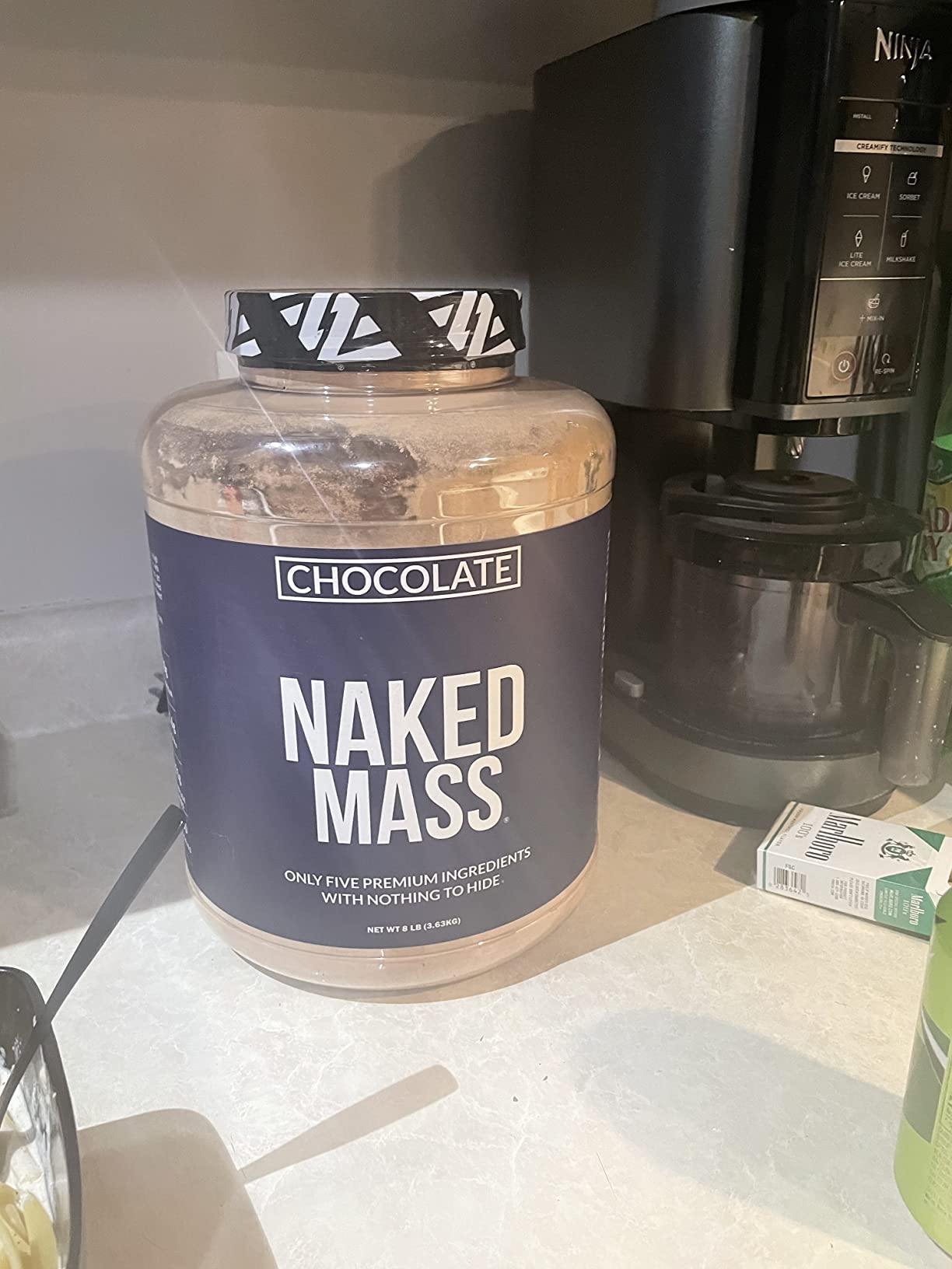 NAKED Chocolate Mass Gainer - All Natural Weight Gainer Protein Powder - 8lb Bulk, NSF Certified, GMO Free, Gluten Free & Soy Free. No Artificial Ingredients - 1,360 Calories customer photo 2