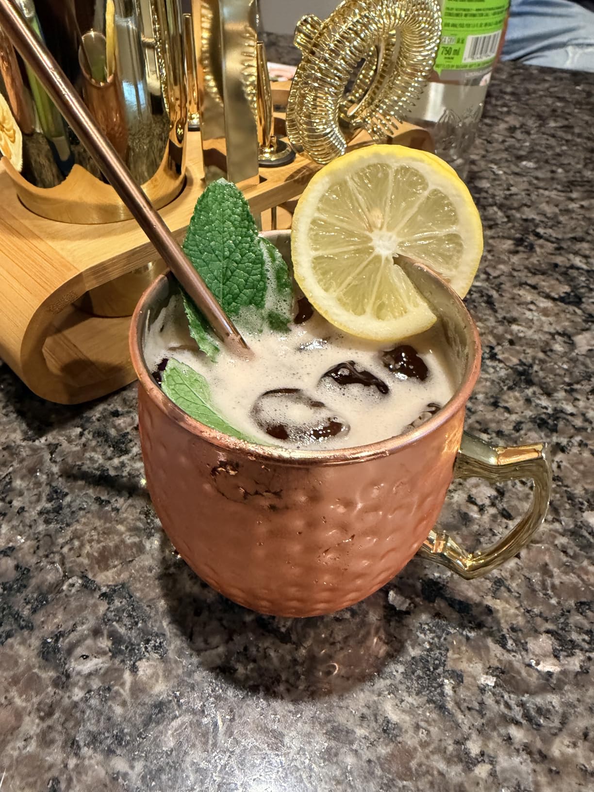SuproBarware Moscow Mule Mugs Copper Plated 18oz Set of 8 Stainless Steel Moscow Mule Cups Perfect for Cold Drink Cocktails Home Bar with Gift customer photo 2