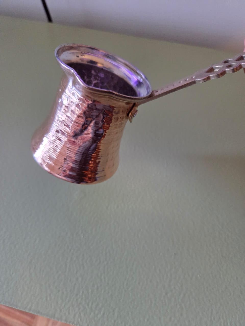Hakan Turkish Coffee Pot | Stove Top Water Boiler, Coffee Maker, Butter, Chocolate & Milk Warmer | Even and Quick Heat with Handcrafted Copper Material | Coffee Gifts Idea, 5 Oz (150 cc) customer photo 1
