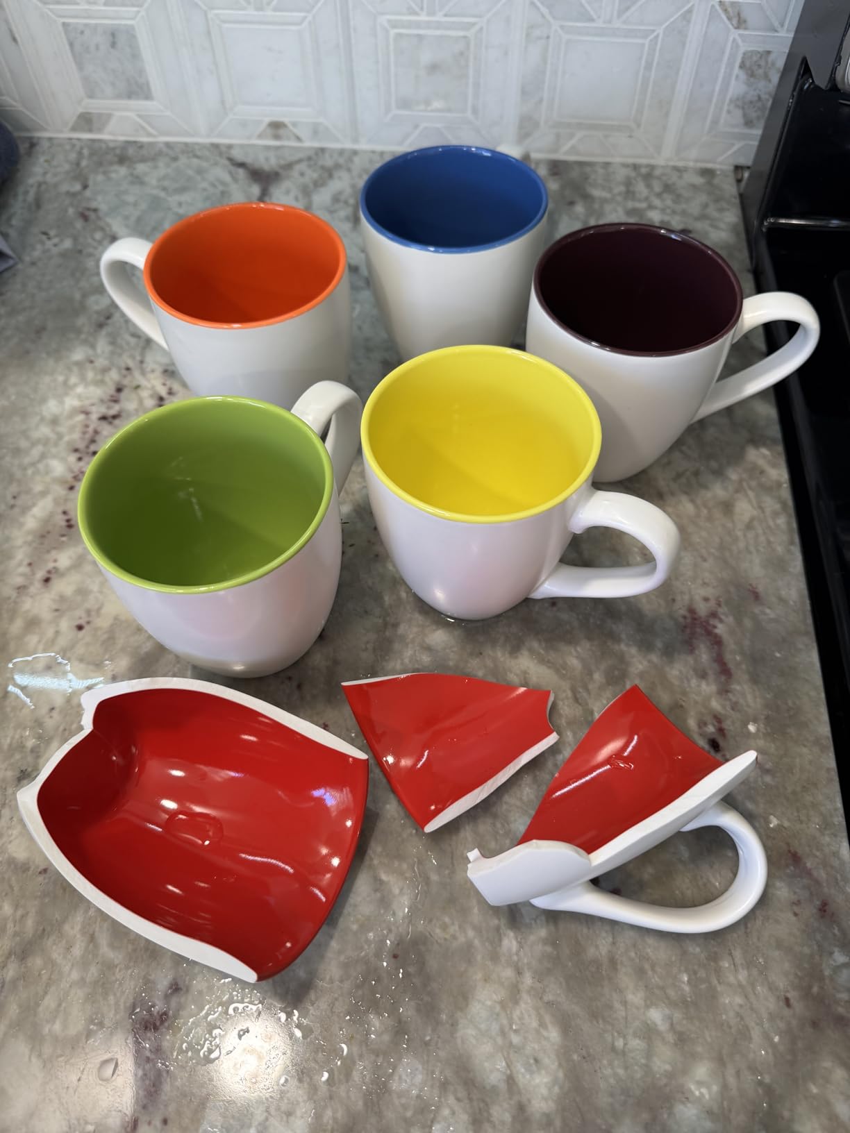 MIAMIO - Coffee Mugs Set of 6 (12 oz) - Le Papillon (Green) - Modern Home customer photo 1