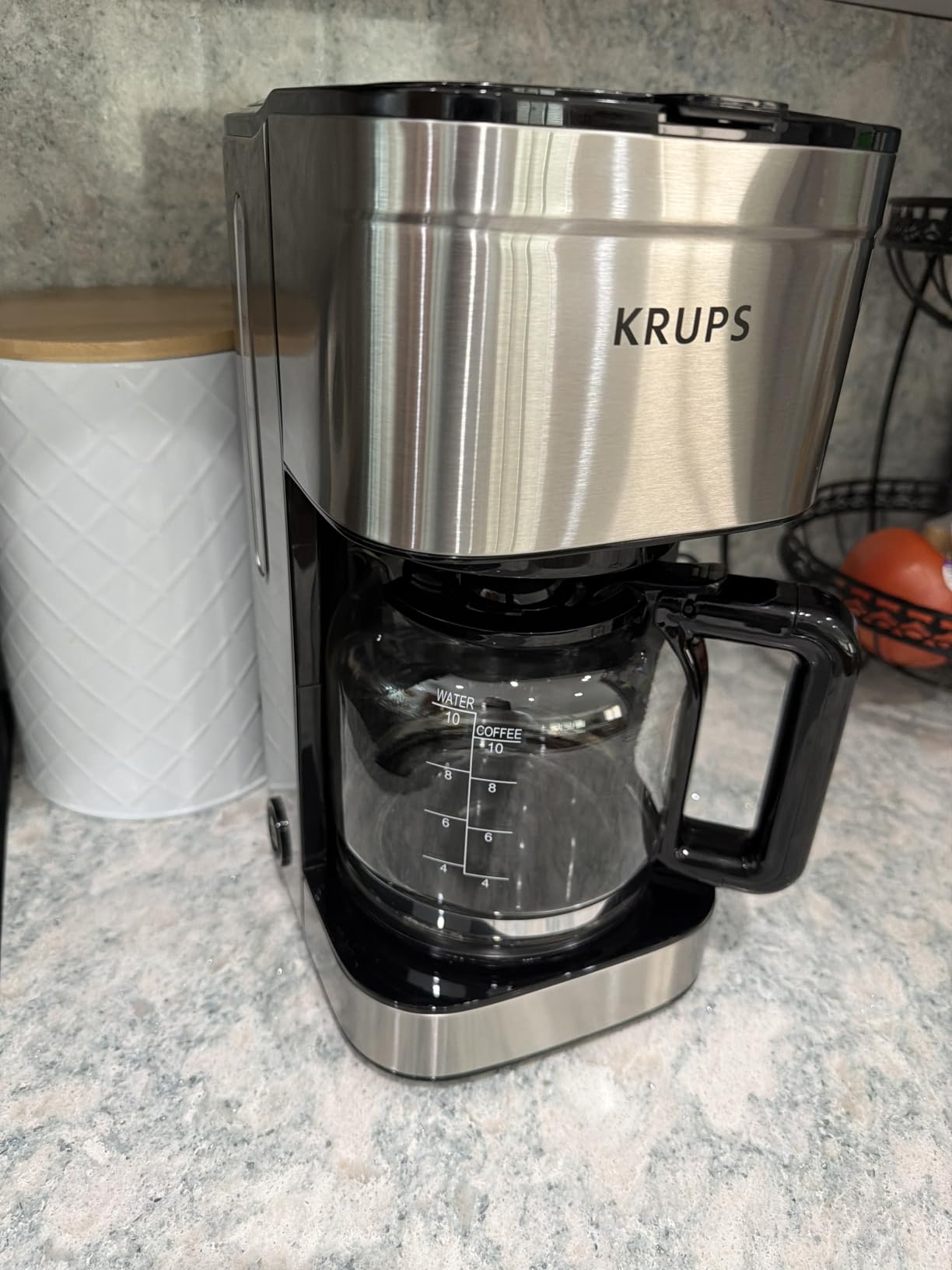 KRUPS Coffee Maker 10 Cups Simply Brew Stainless Steel Drip Coffee Maker, 900 Watts Coffee Filter, Drip Free, Dishwasher Safe Pot , Black & Silver customer photo 1
