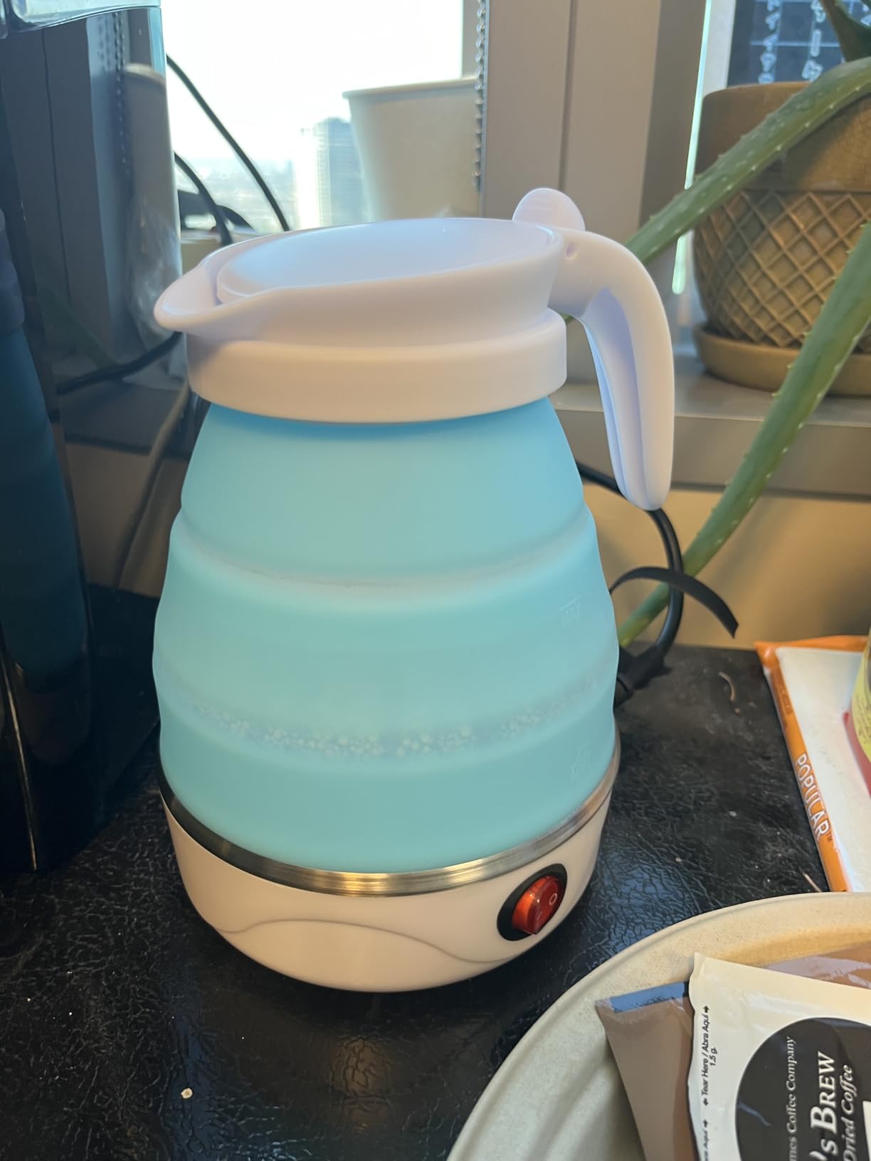 0.6L Small Travel Foldable Electric Kettle Collapsible Coffee Tea Kettle customer photo 2