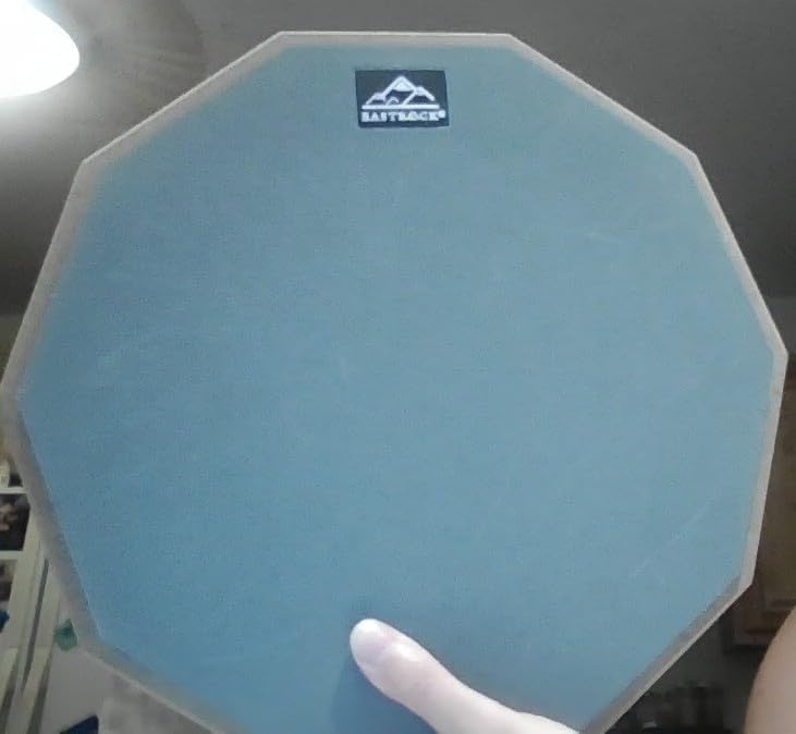 EASTROCK 12 Inches Practice Drum Pad Double Sided Silent Drum Pad, Blue customer photo 1