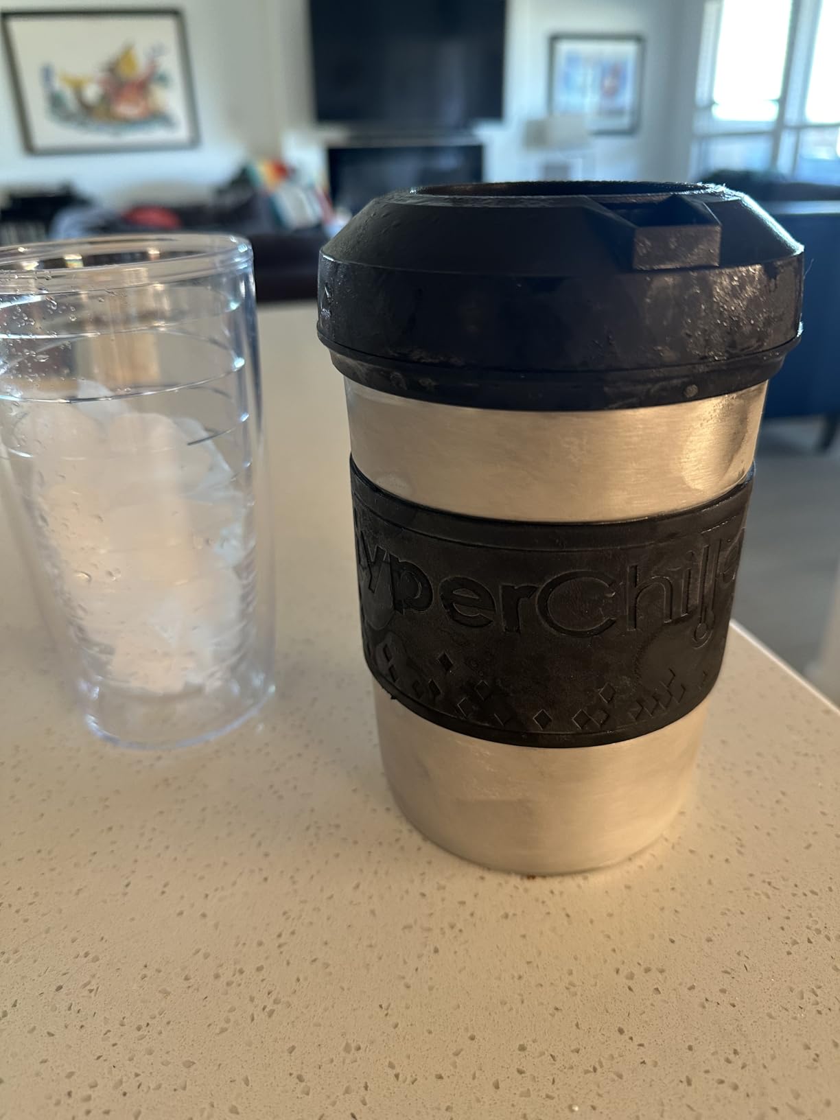 HyperChiller HC2BG Patented Iced Coffee/Beverage Cooler, NEW, IMPROVED,STRONGER AND MORE DURABLE! Ready in One Minute, Reusable for Iced Tea, Wine, Spirits, Alcohol, Juice, 12.5 Oz, Slate Blue customer photo 2