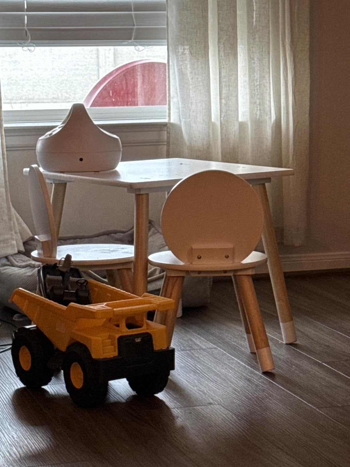 UTEX Bear-Themed Wooden Toddler Table and Chair Set for Kids' Room,White | Kids Table and Chairs, Smooth Rounded Edges, Solid Wood Legs, Water-based paint for Nursery customer photo 1