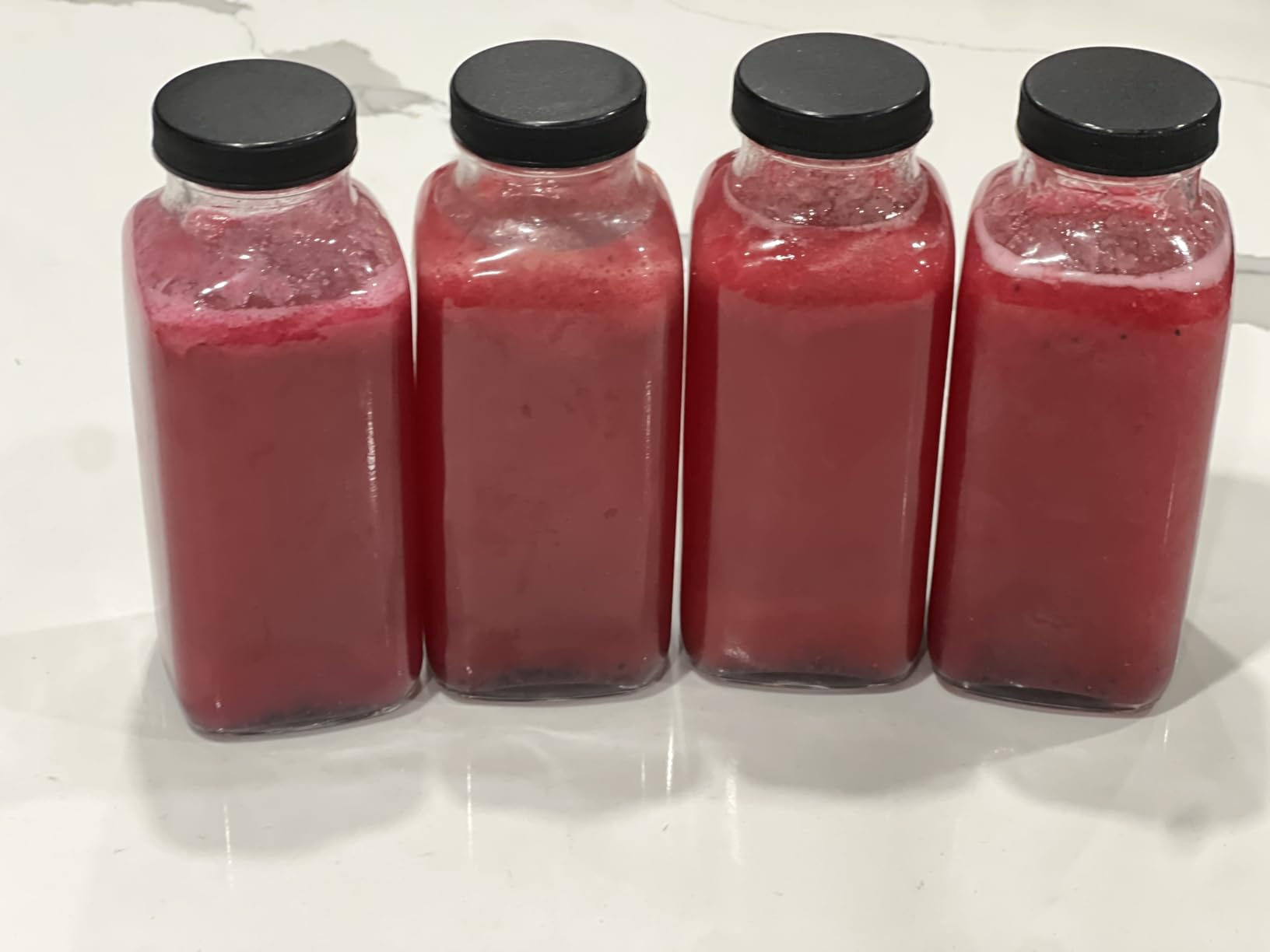 HINGWAH 12oz Glass Drink Bottles, 12 Pack Reusable Juice Bottles with Lids customer photo 1
