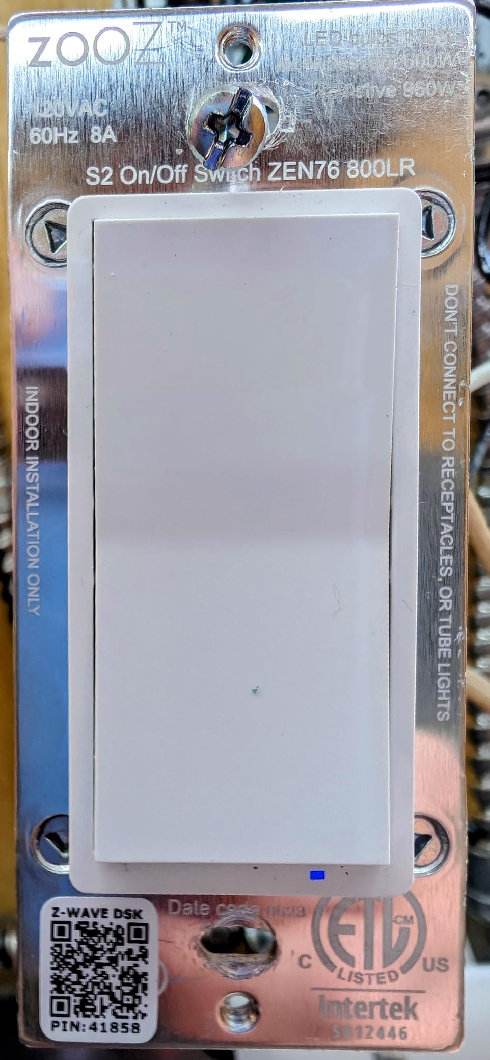 Zooz 800 Series Z-Wave Long Range S2 On Off Switch ZEN76 800LR, White | Simple Direct 3-Way and 4-Way Solution (Works with Regular Switches, No Aux Switch Needed) | Z-Wave Hub Required customer photo 2