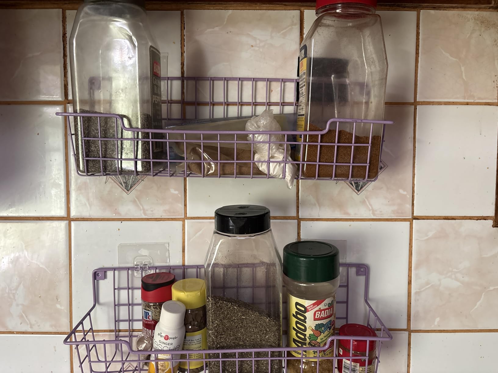 Spice Rack Wall Mount, Spice Organizer for Cabinet & Pantry Door, Set of 4 Hanging Spice Rack Saving Space for Kitchen, Black customer photo 1