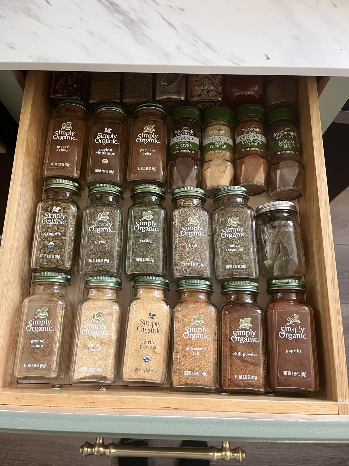 YouCopia SpiceLiner Adjustable Spice Drawer Liner, 10ft Roll, Sandstone, Seasoning and Spices Bottle Organizer Insert customer photo 1