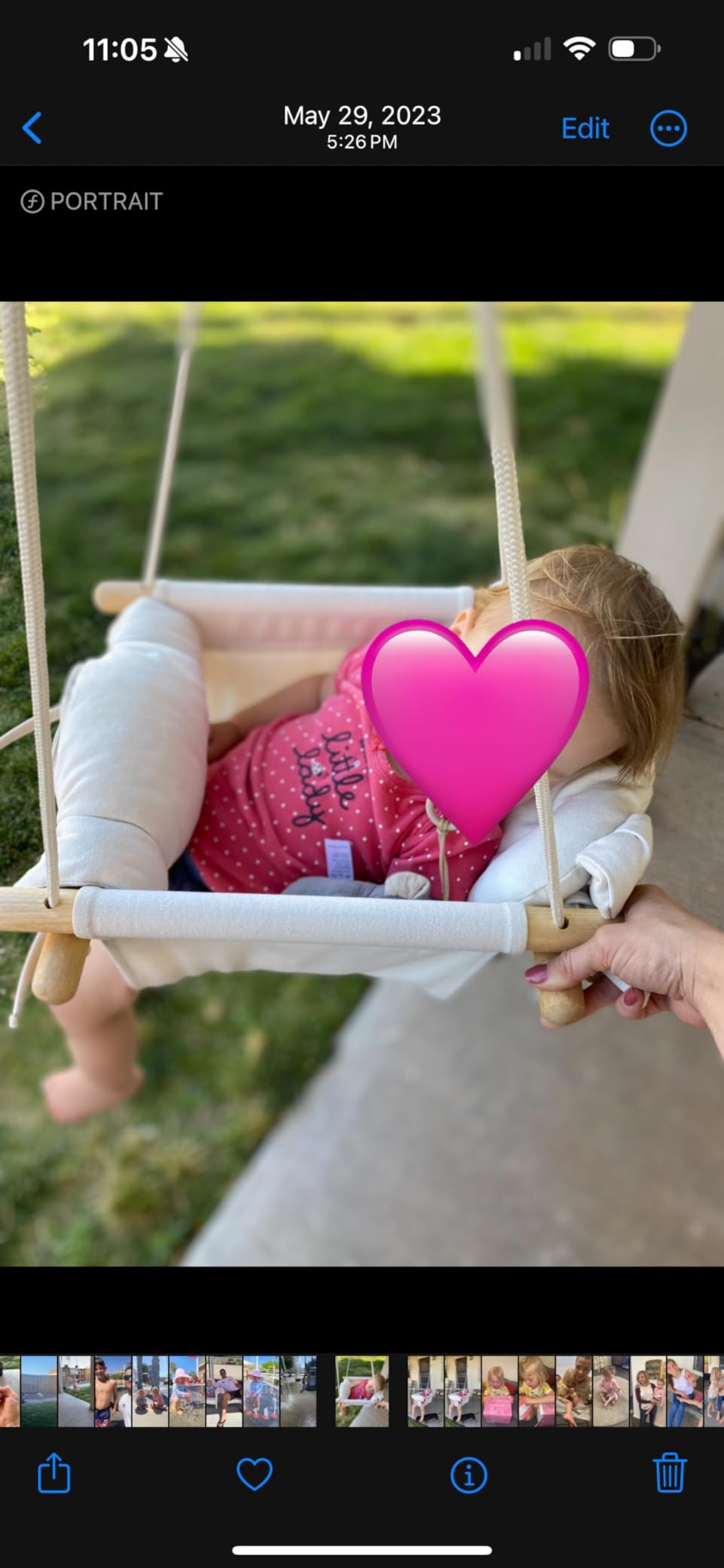 GFU Baby Swing, Canvas Baby Swings for Infants, Secure Baby Swing Outdoor, Toddler Swing for Indoors, Wooden Hanging Baby Swing Seat, Hammock for Tree and Backyard customer photo 1